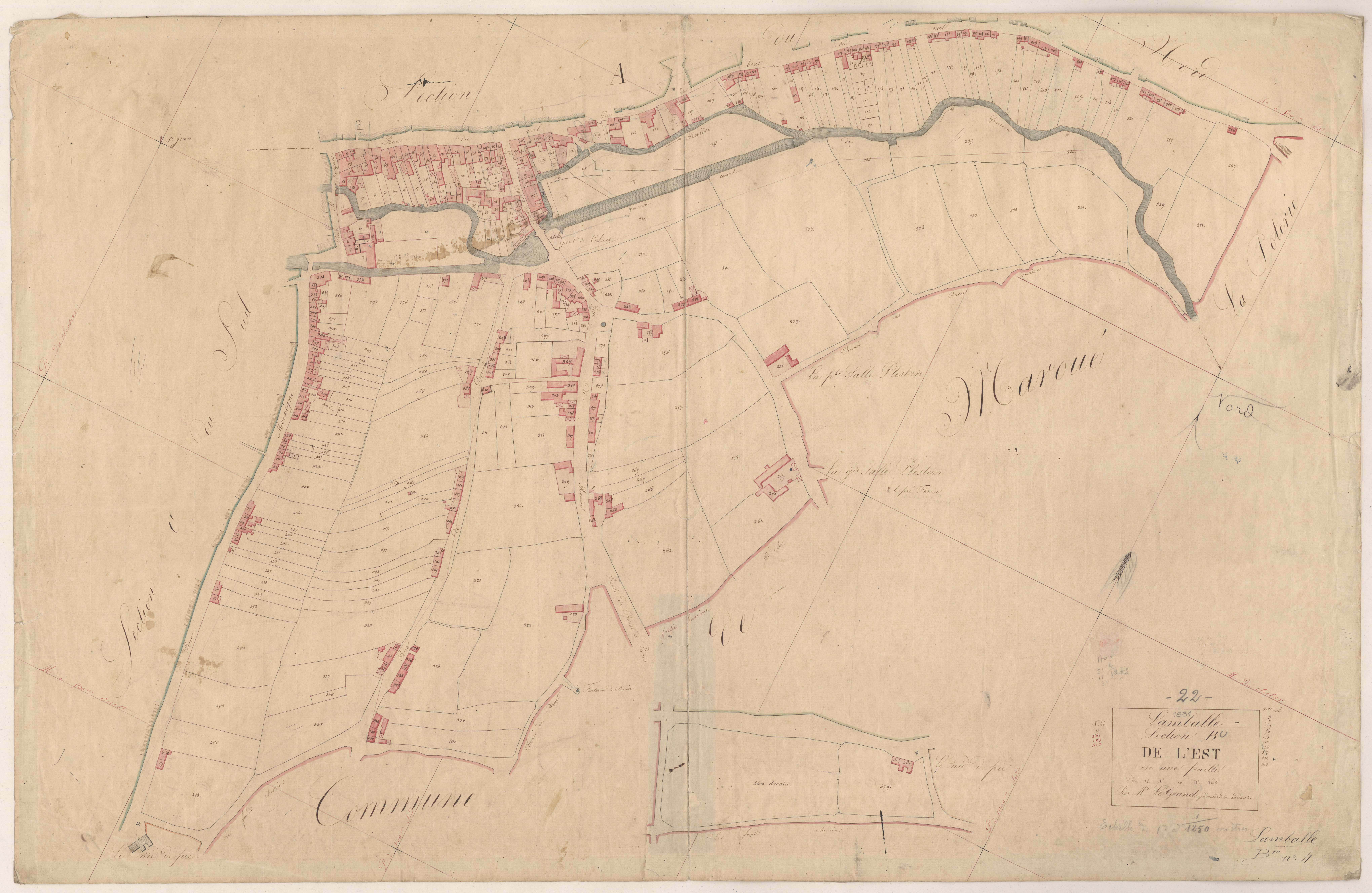 Lamballe - Section B, feuille unique