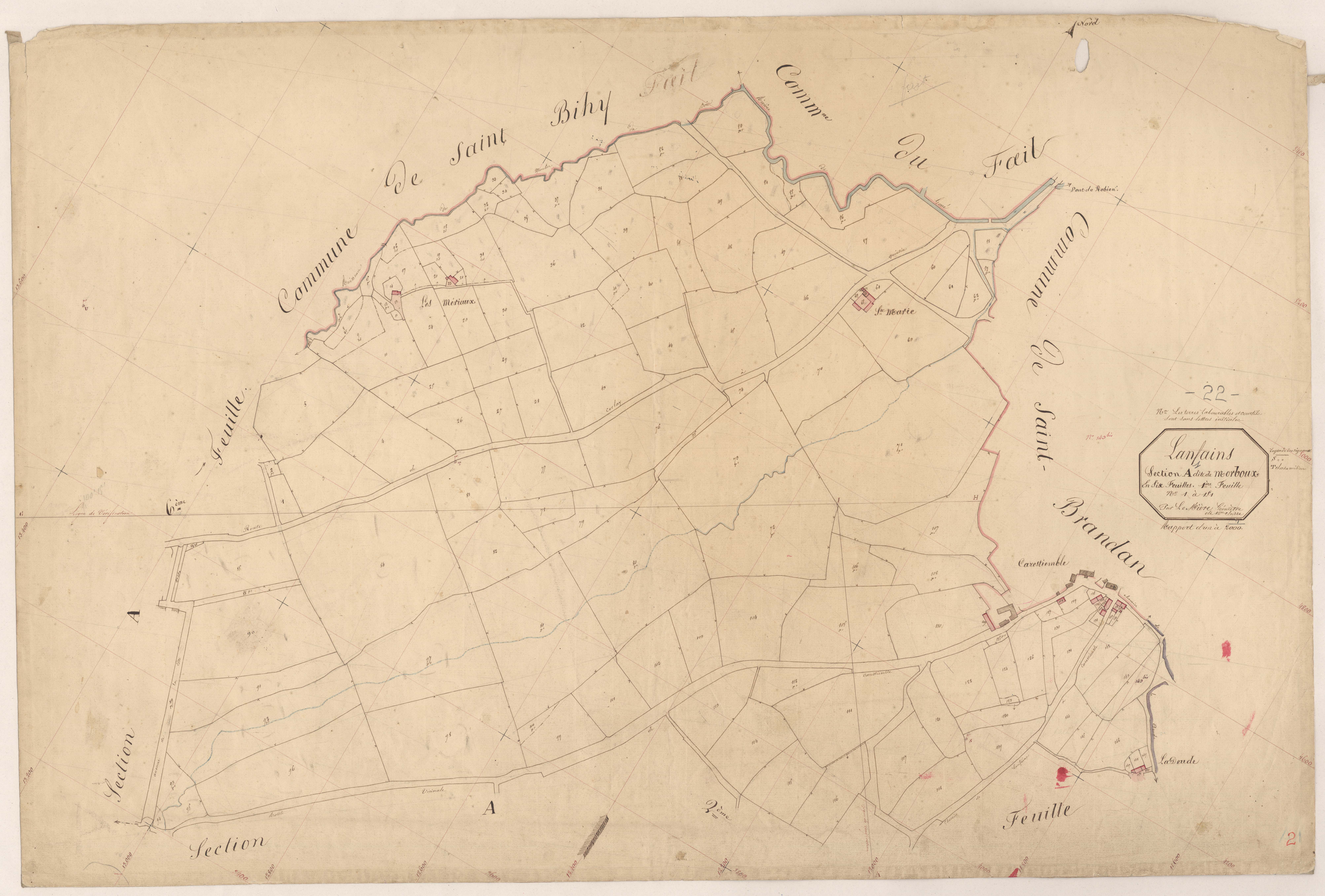 Lanfains - Section A, 1re feuille