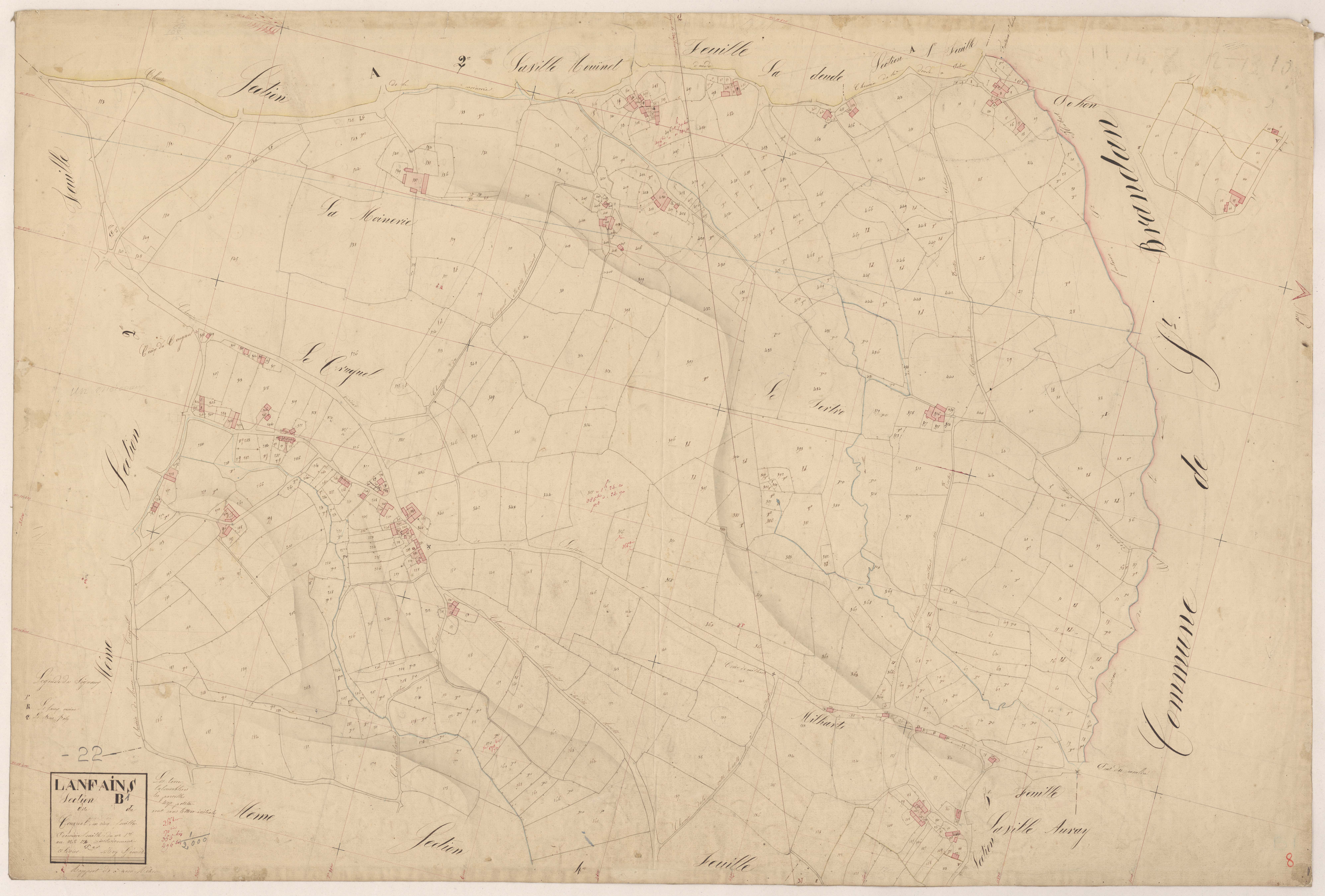 Lanfains - Section B, 1re feuille