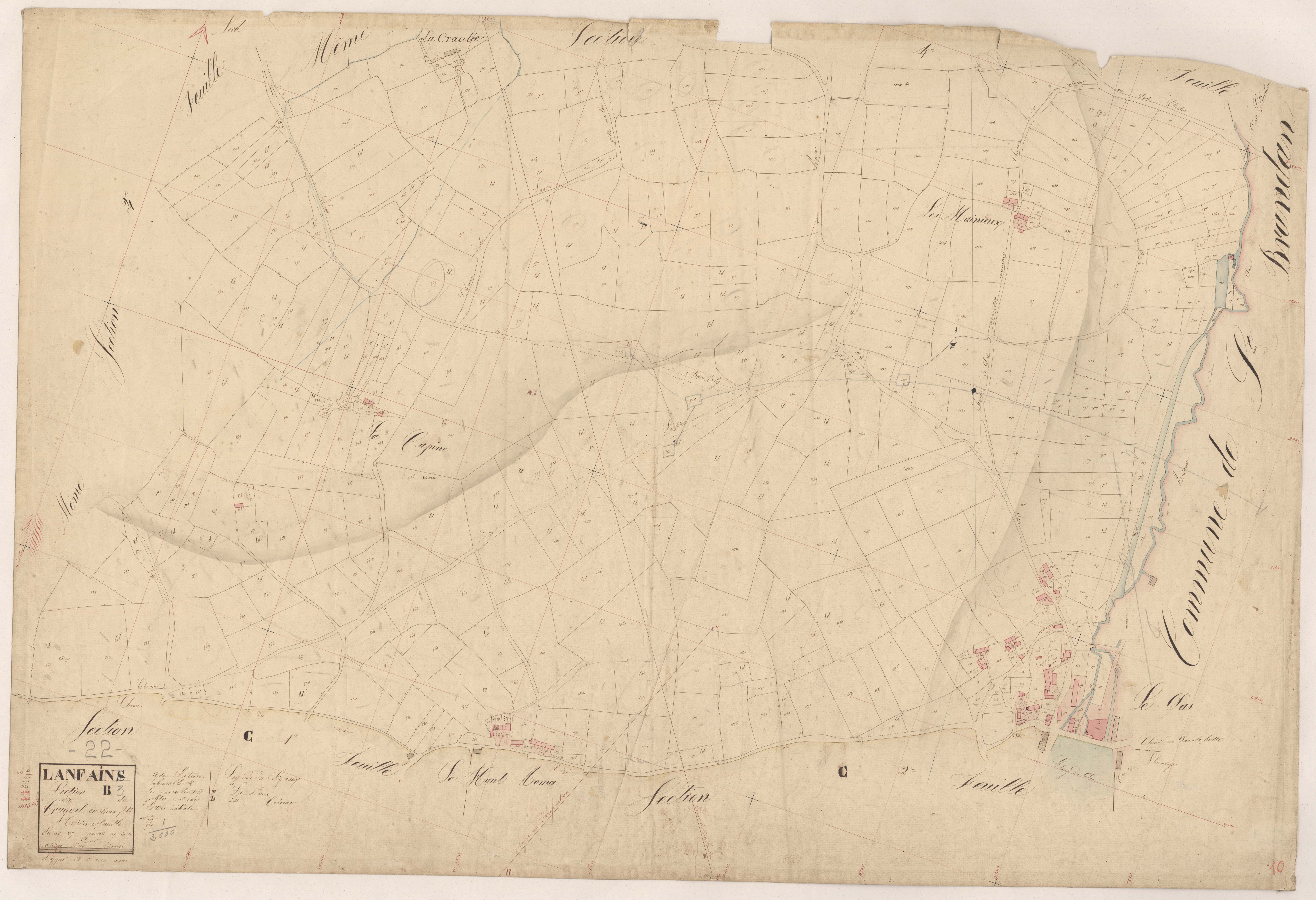 Lanfains - Section B, 3e feuille