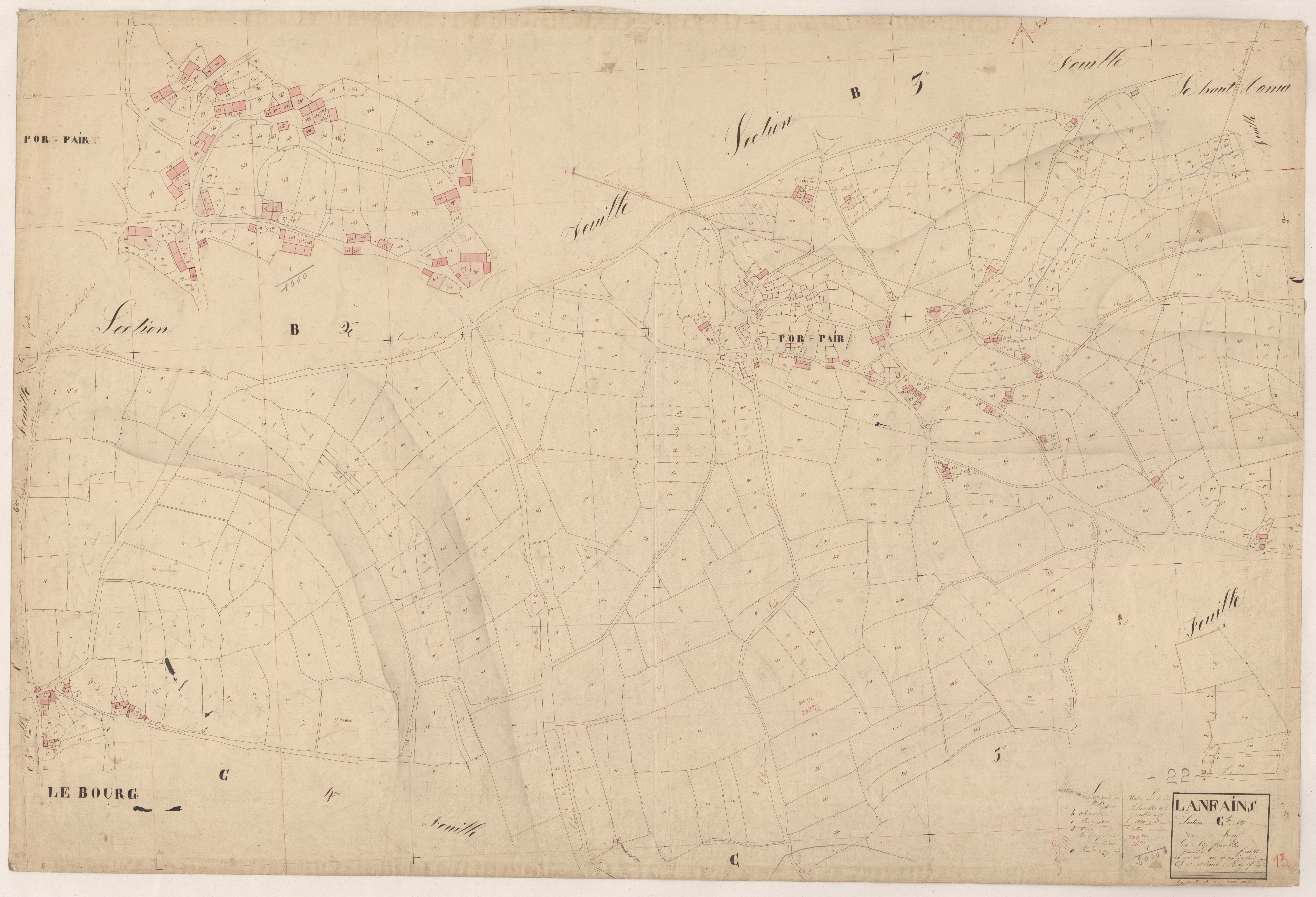 Lanfains - Section C, 1re feuille