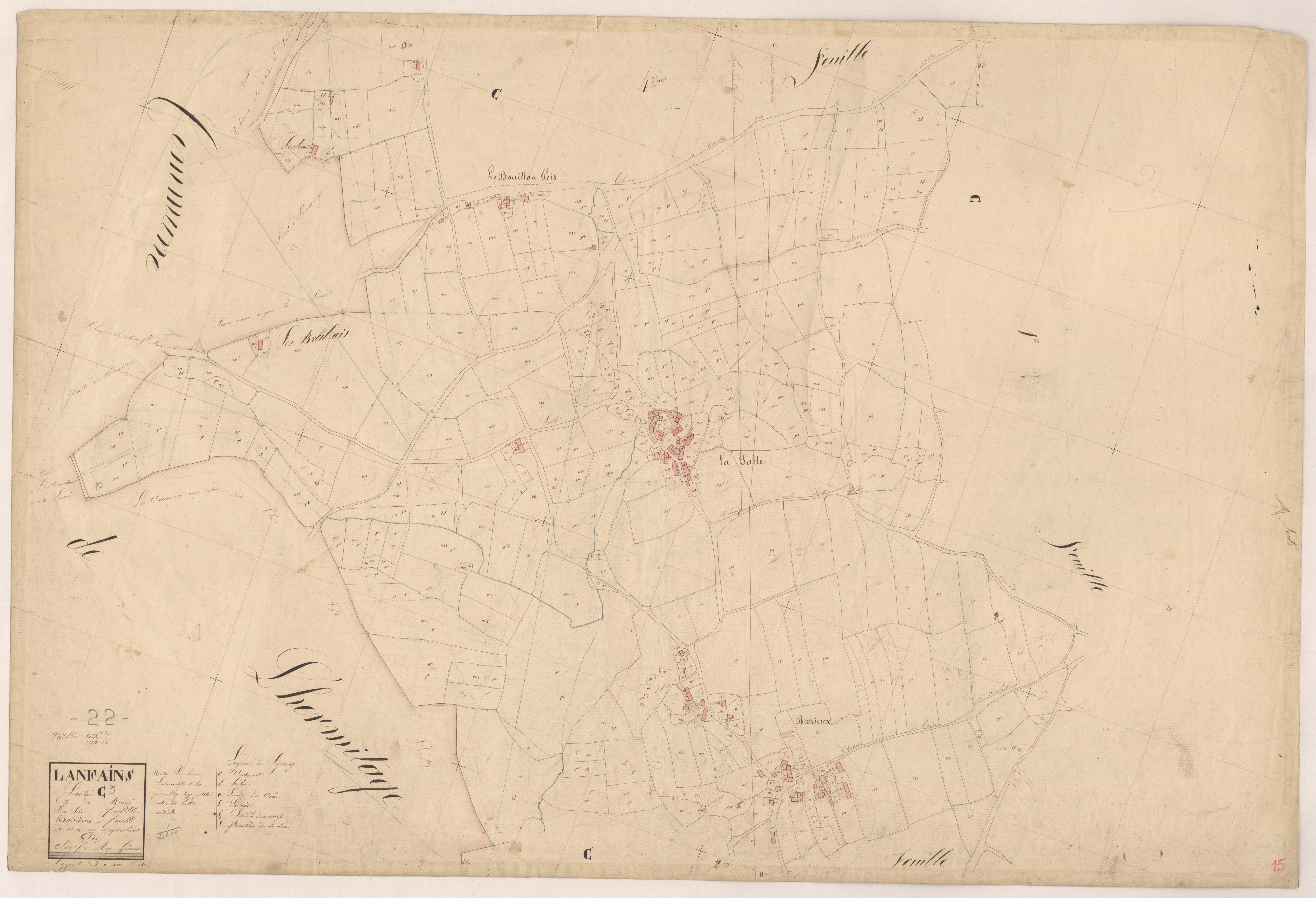 Lanfains - Section C, 3e feuille