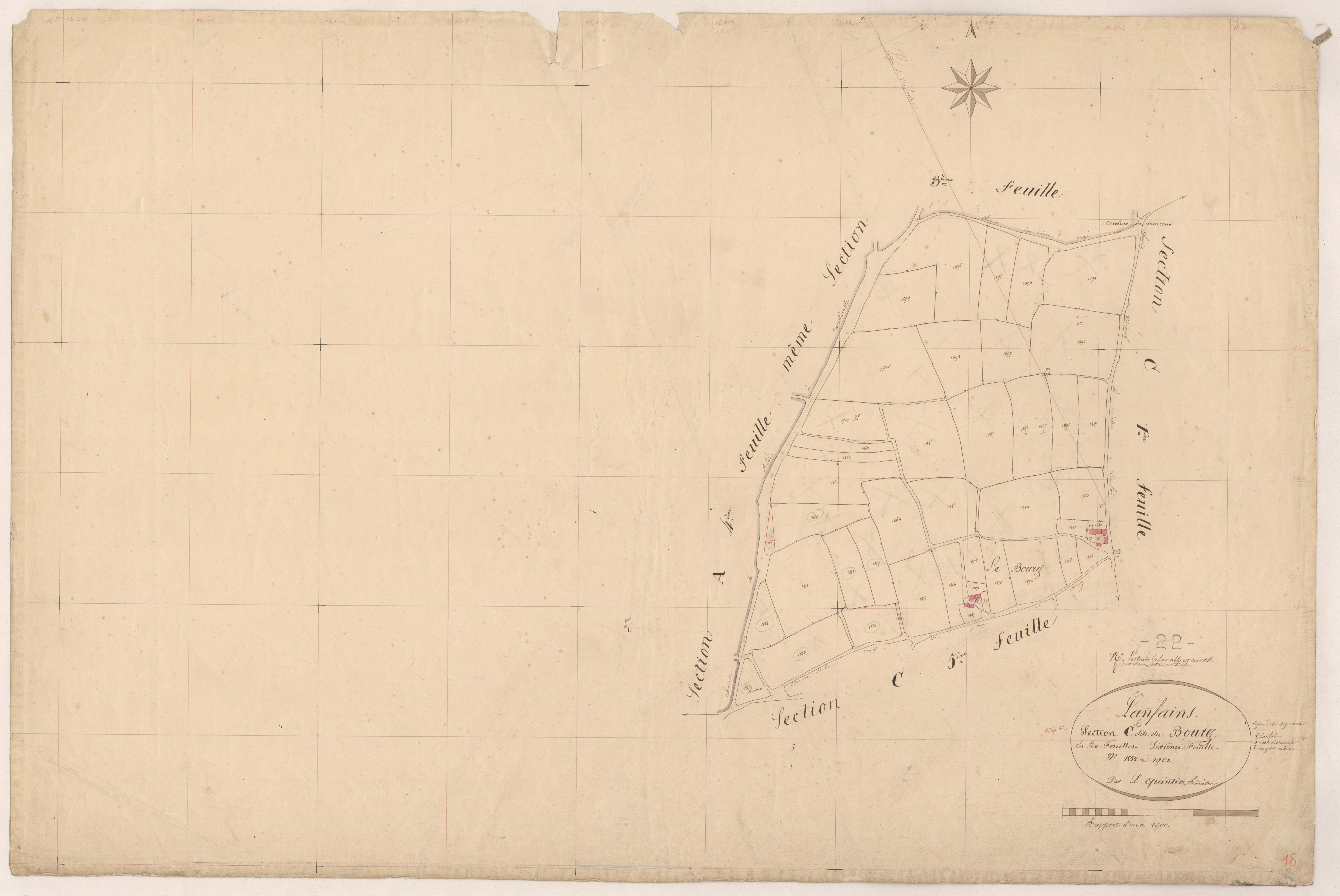 Lanfains - Section C, 6e feuille