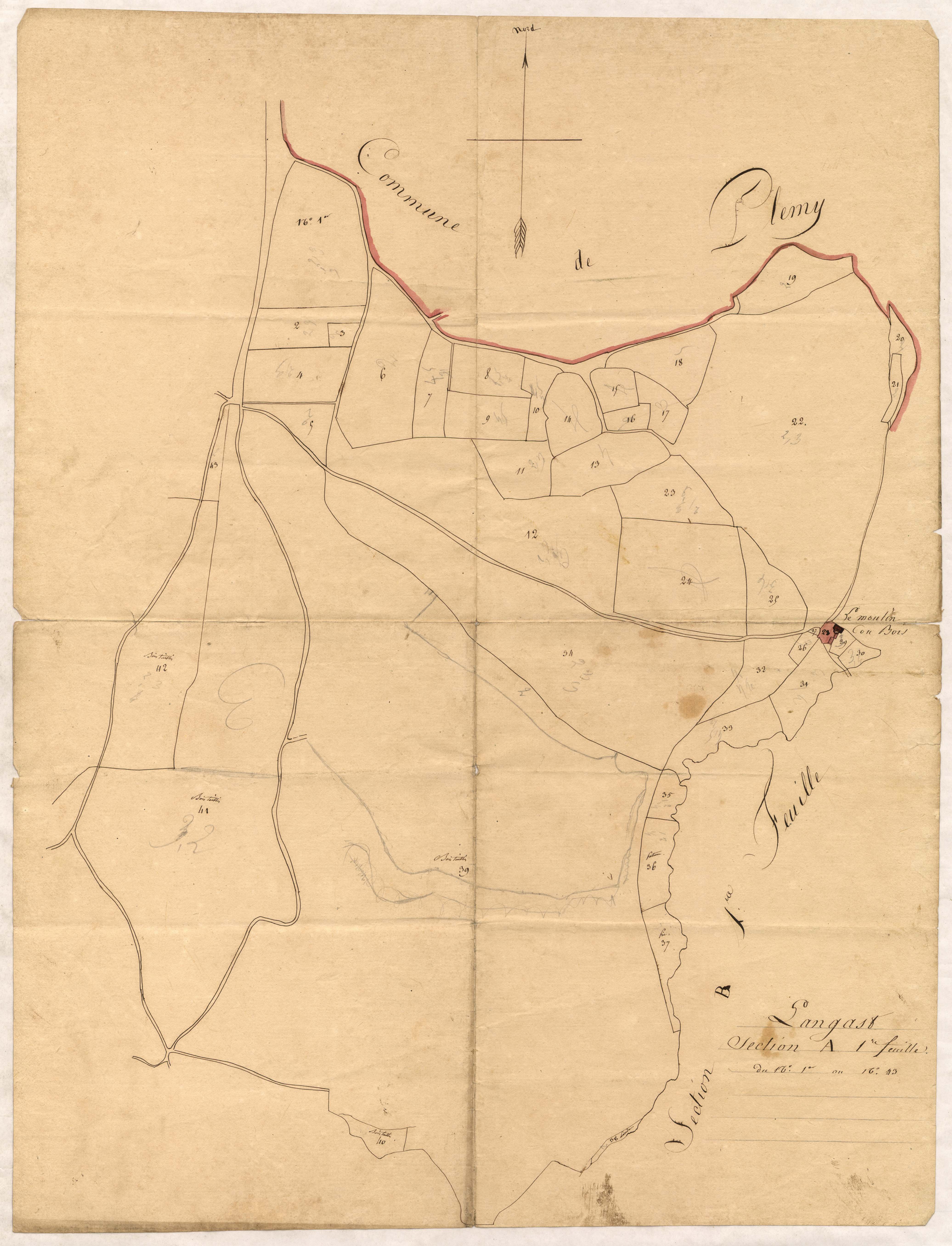 Langast - Section A, 1re feuille