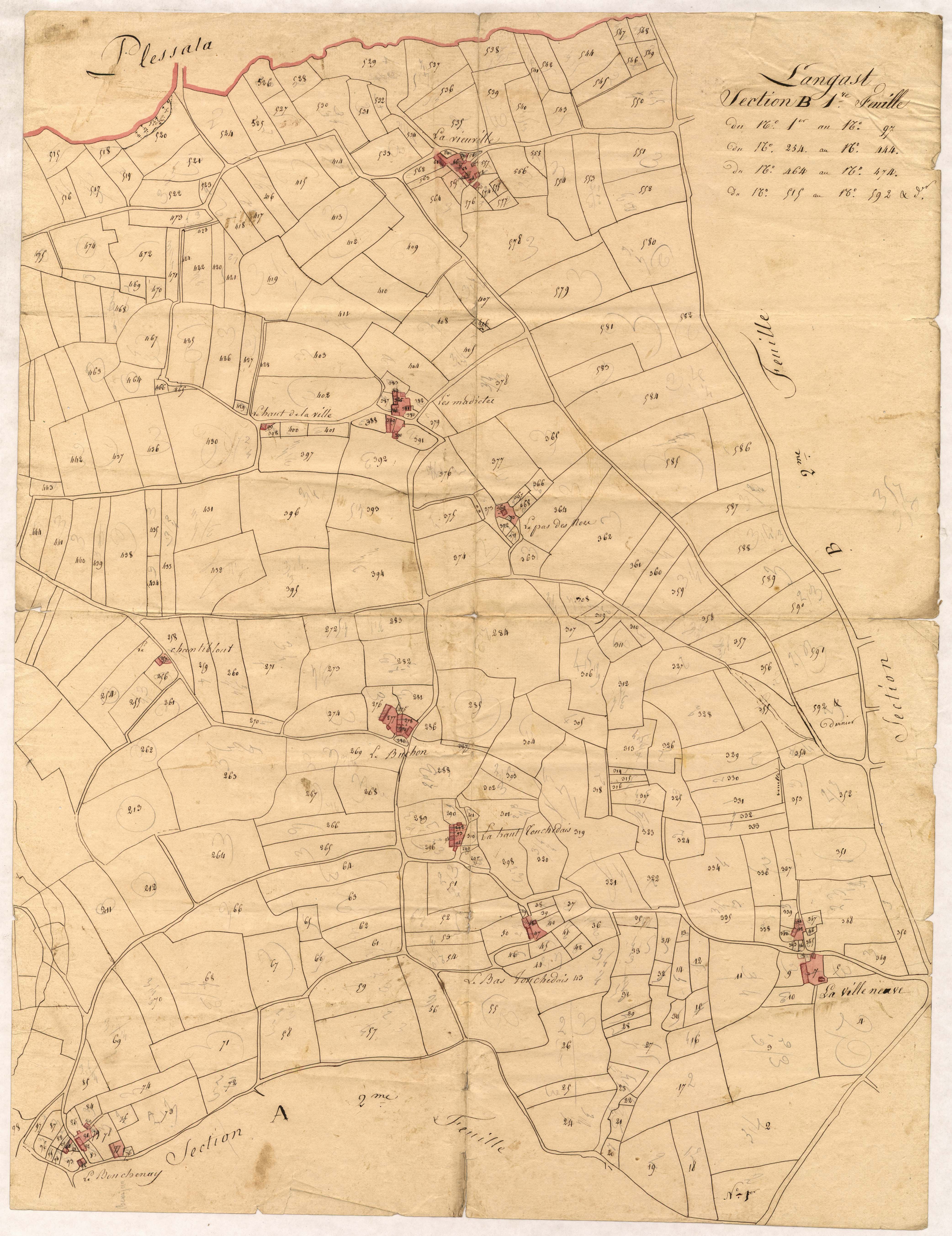 Langast - Section B, 1re feuille