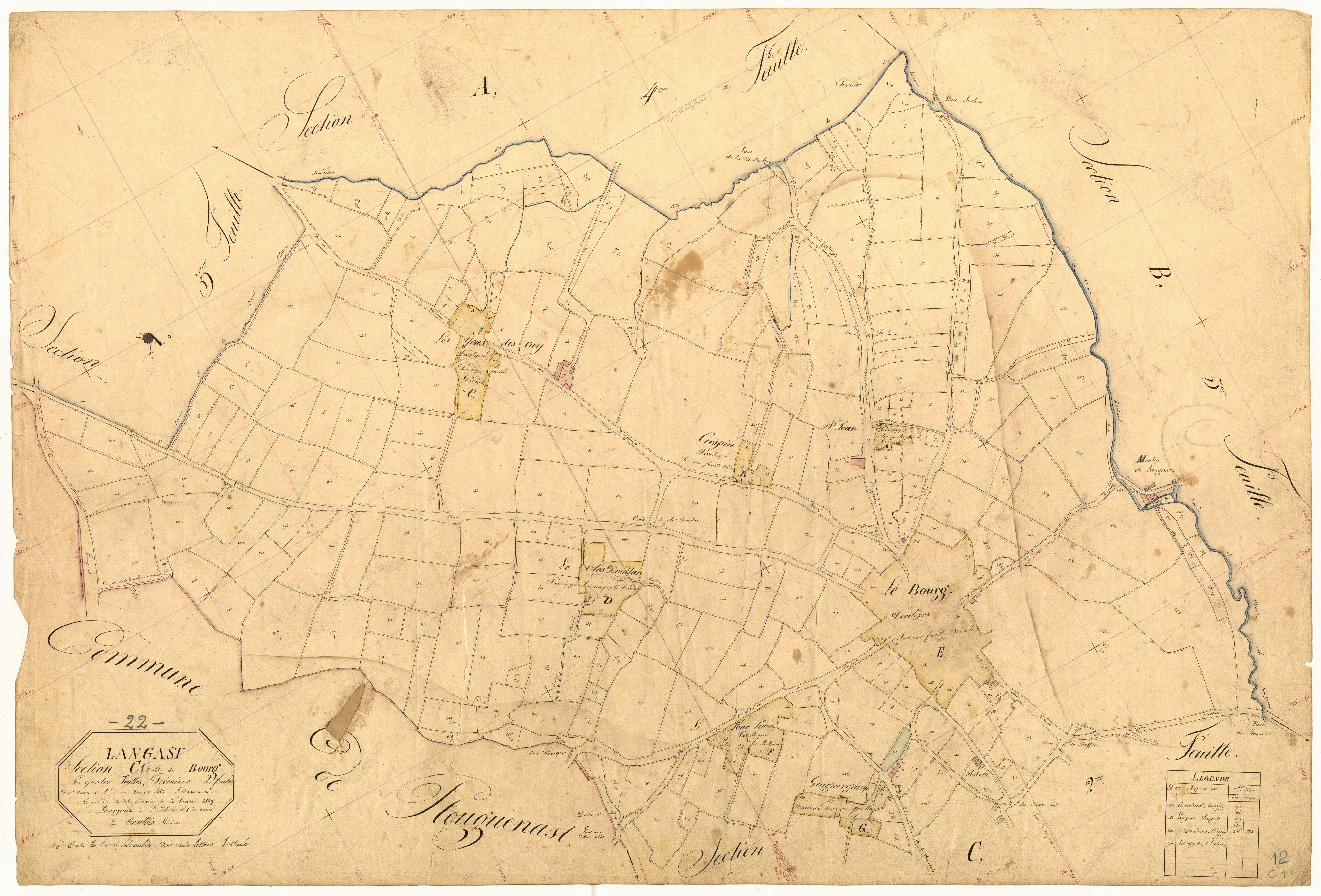 Langast - Section C, 1re feuille