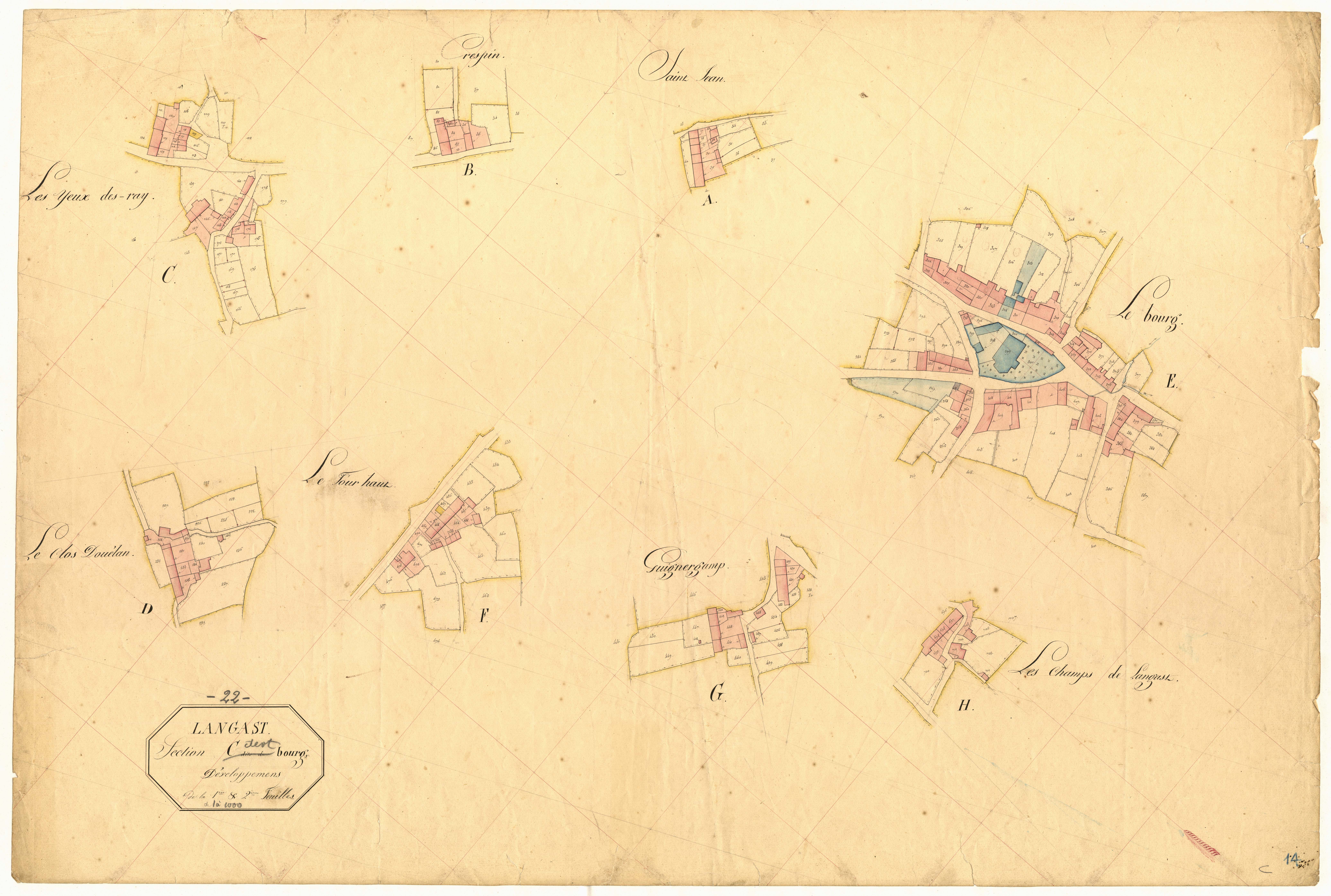 Langast - Section C, 1re et 2e feuilles : développement