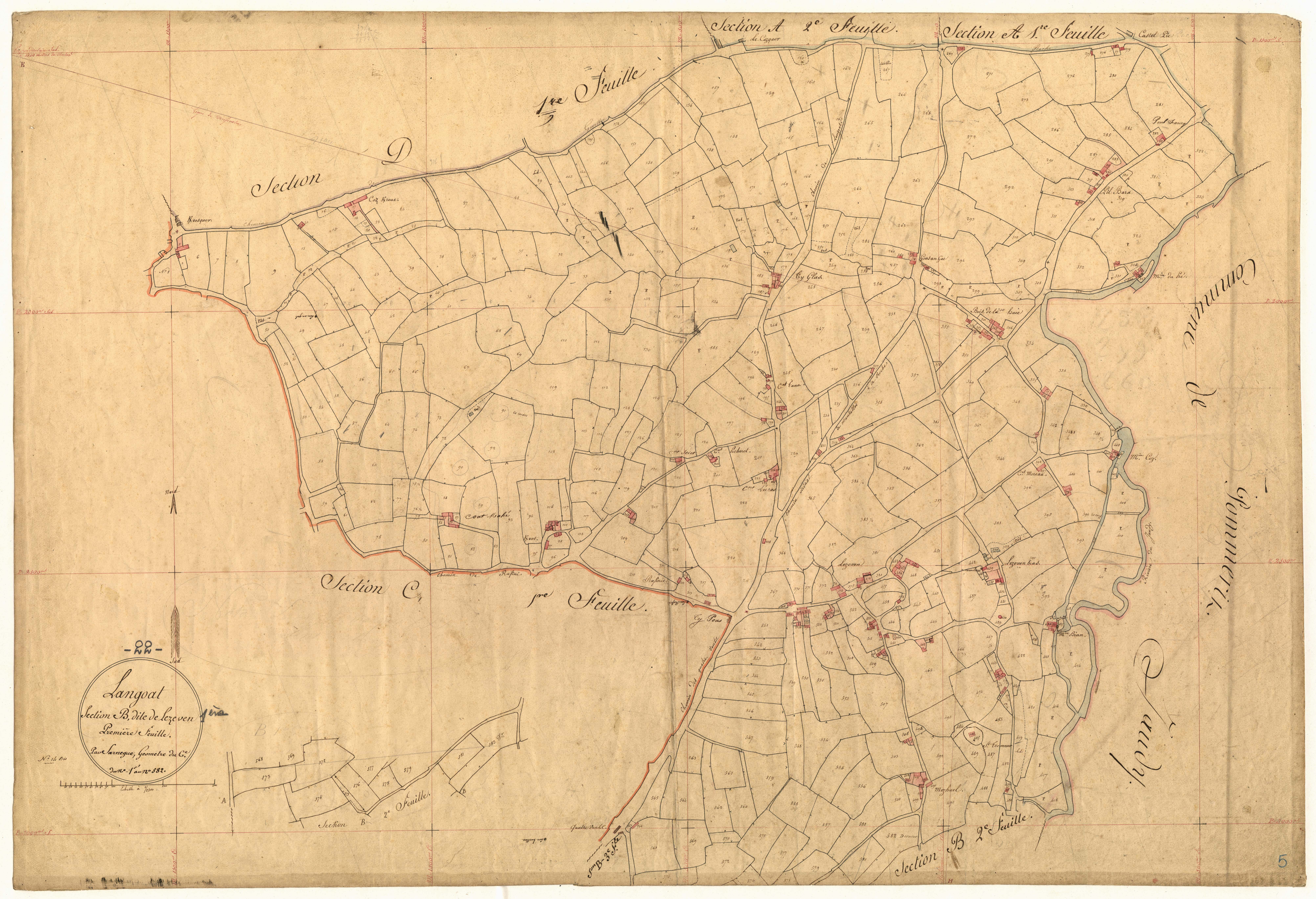 Langoat - Section B, 1re feuille