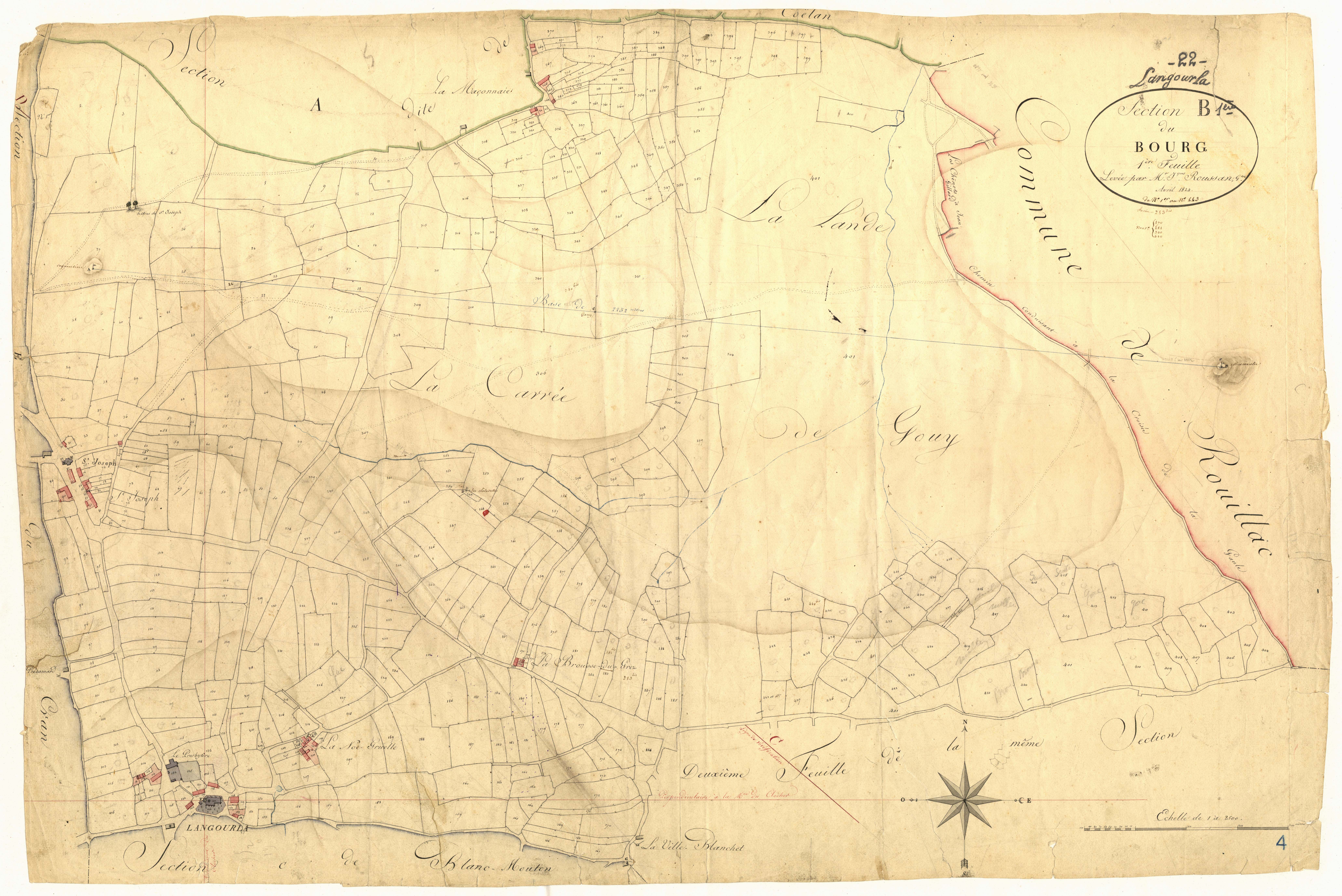 Langourla - Section B, 1re feuille