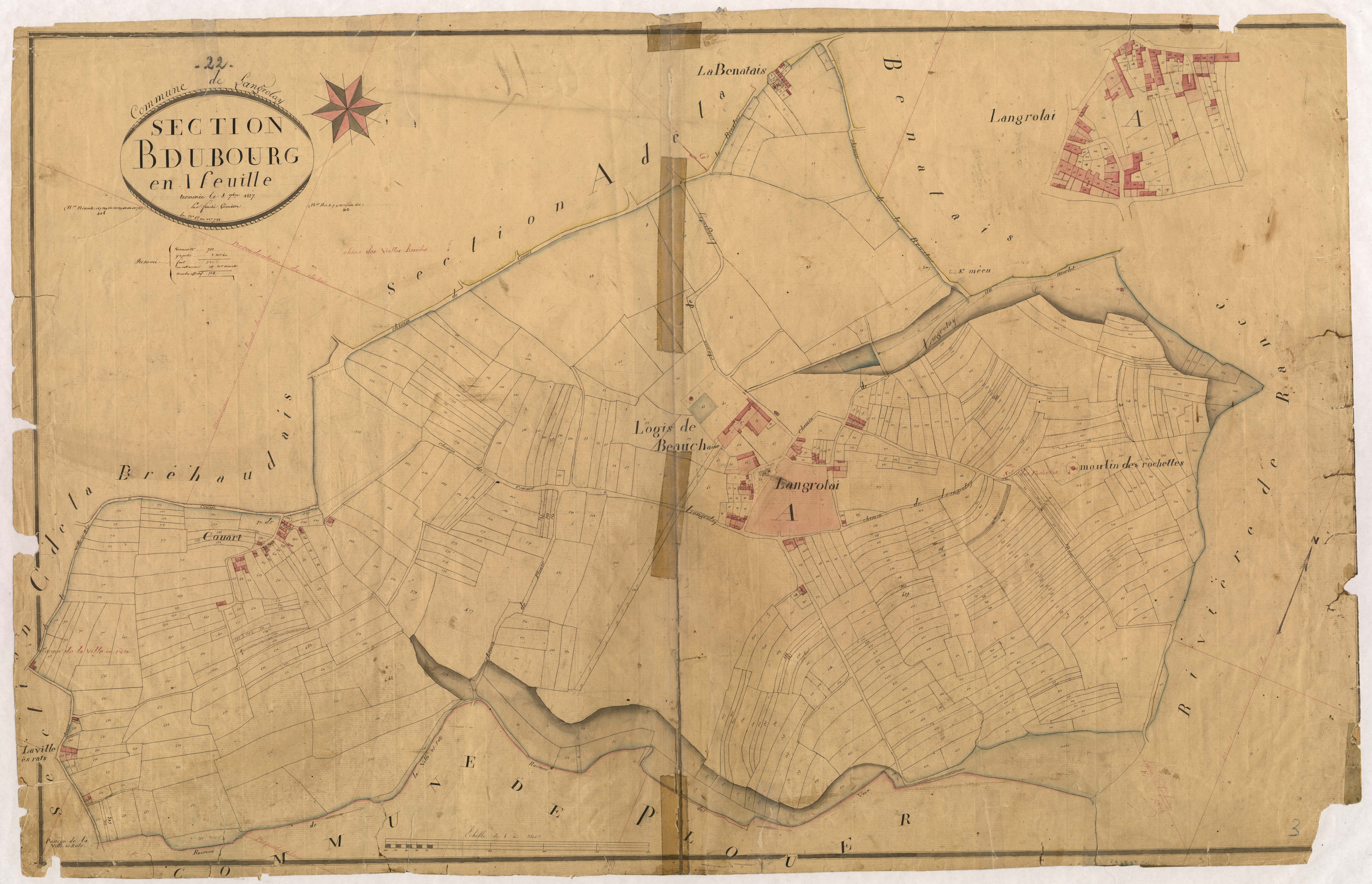 Langrolay-sur-Rance - Section B, feuille unique