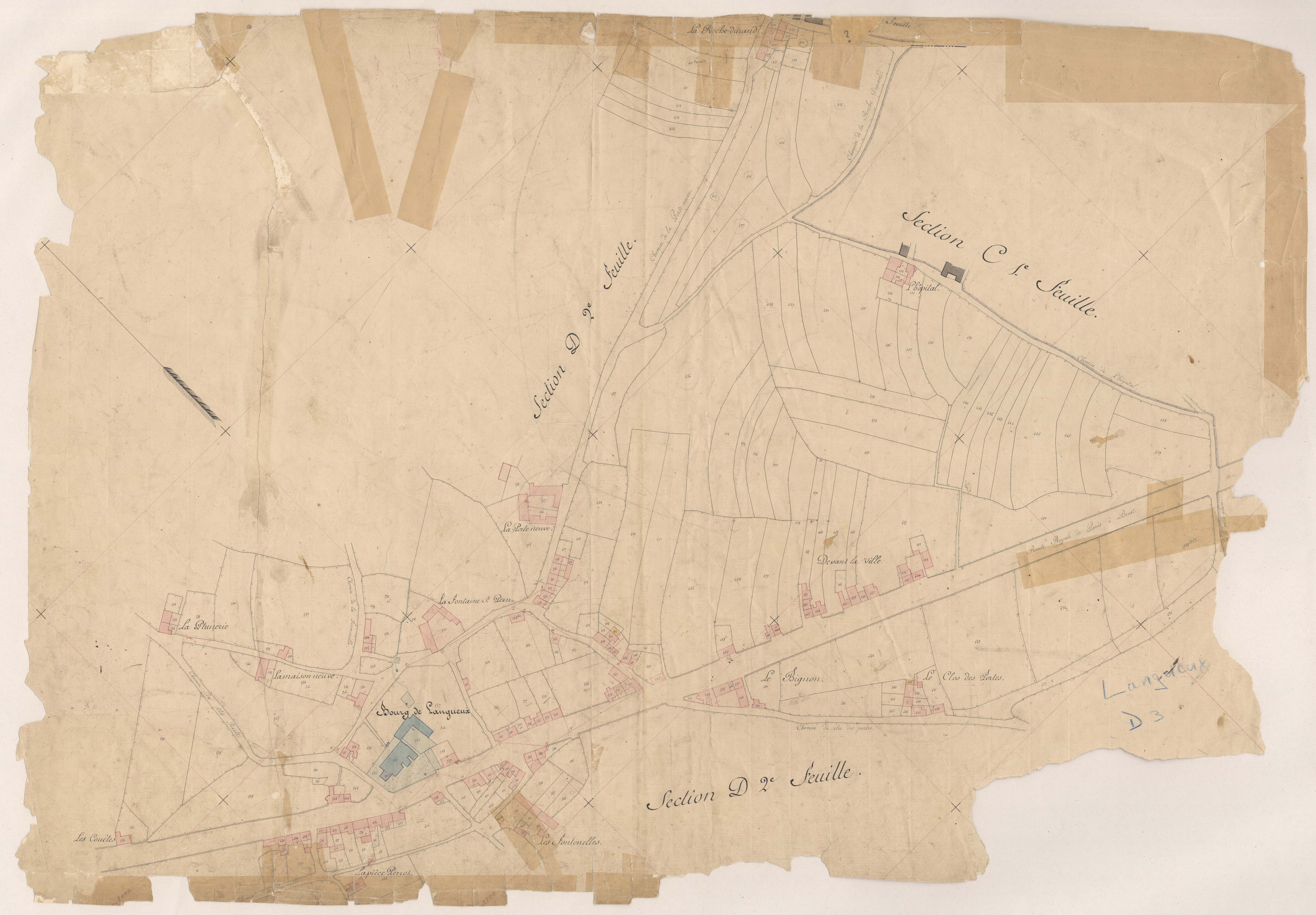 Langueux - Section D, 3e feuille