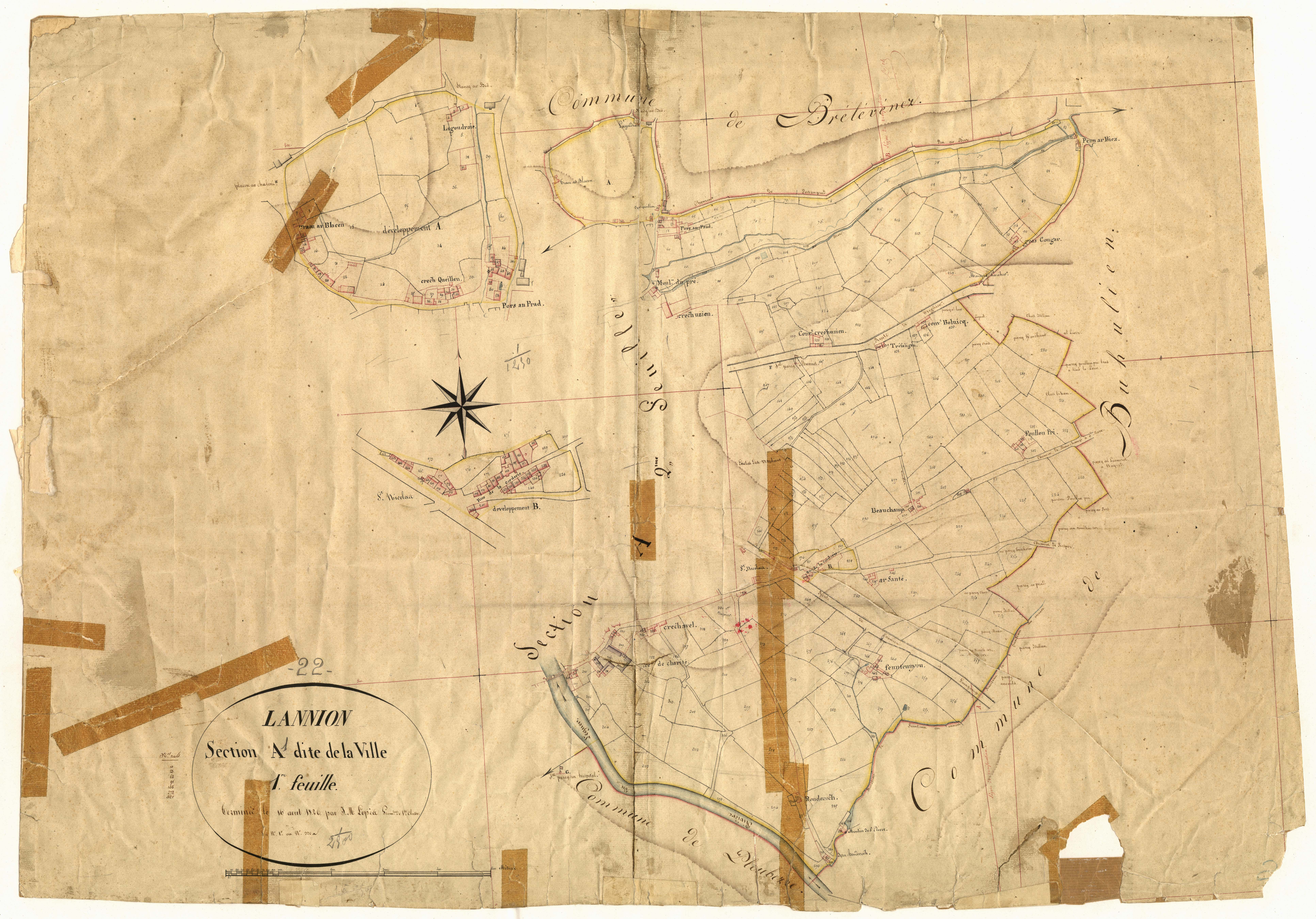 Lannion - Section A, 1re feuille