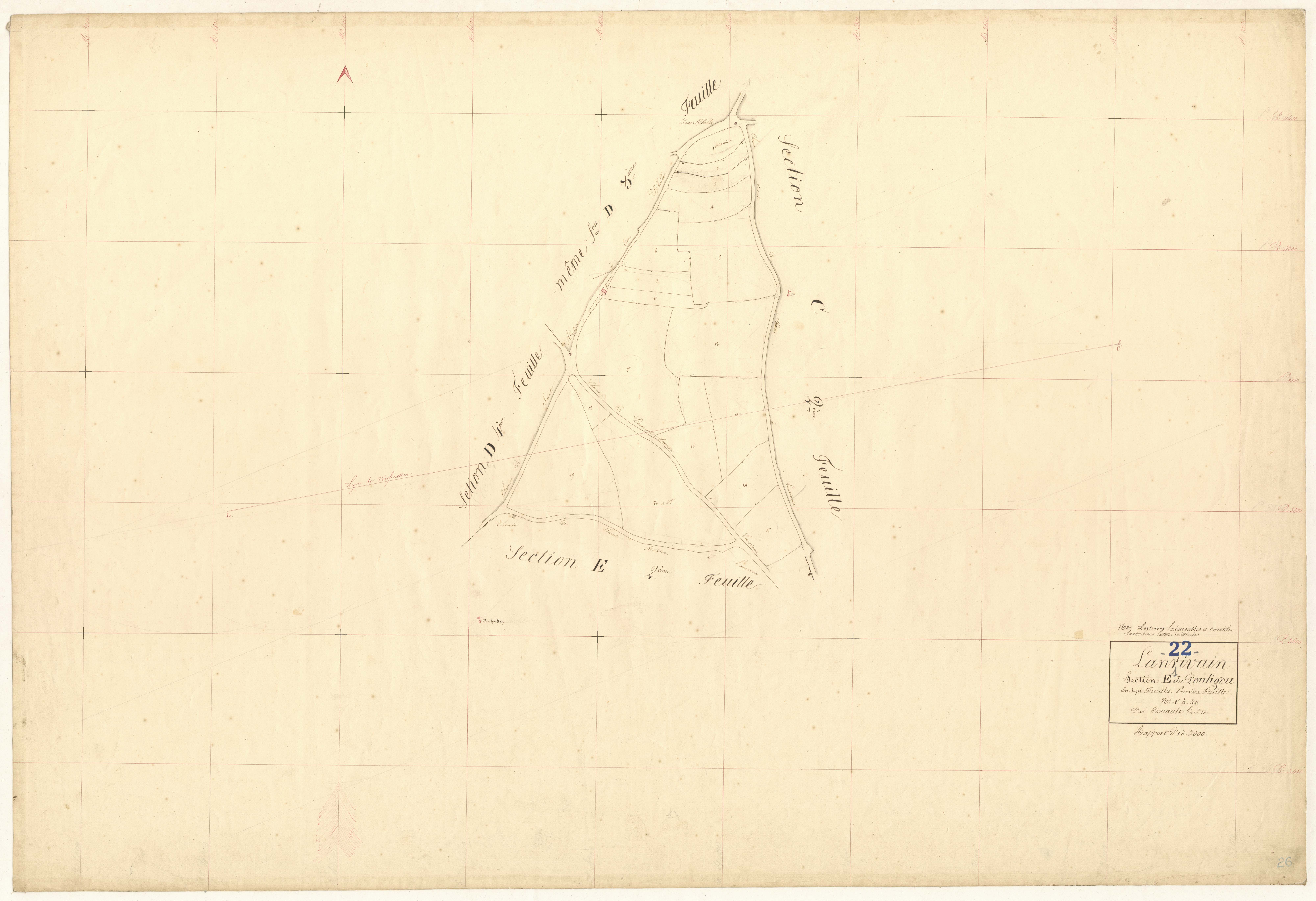 Lanrivain - Section E, 1re feuille