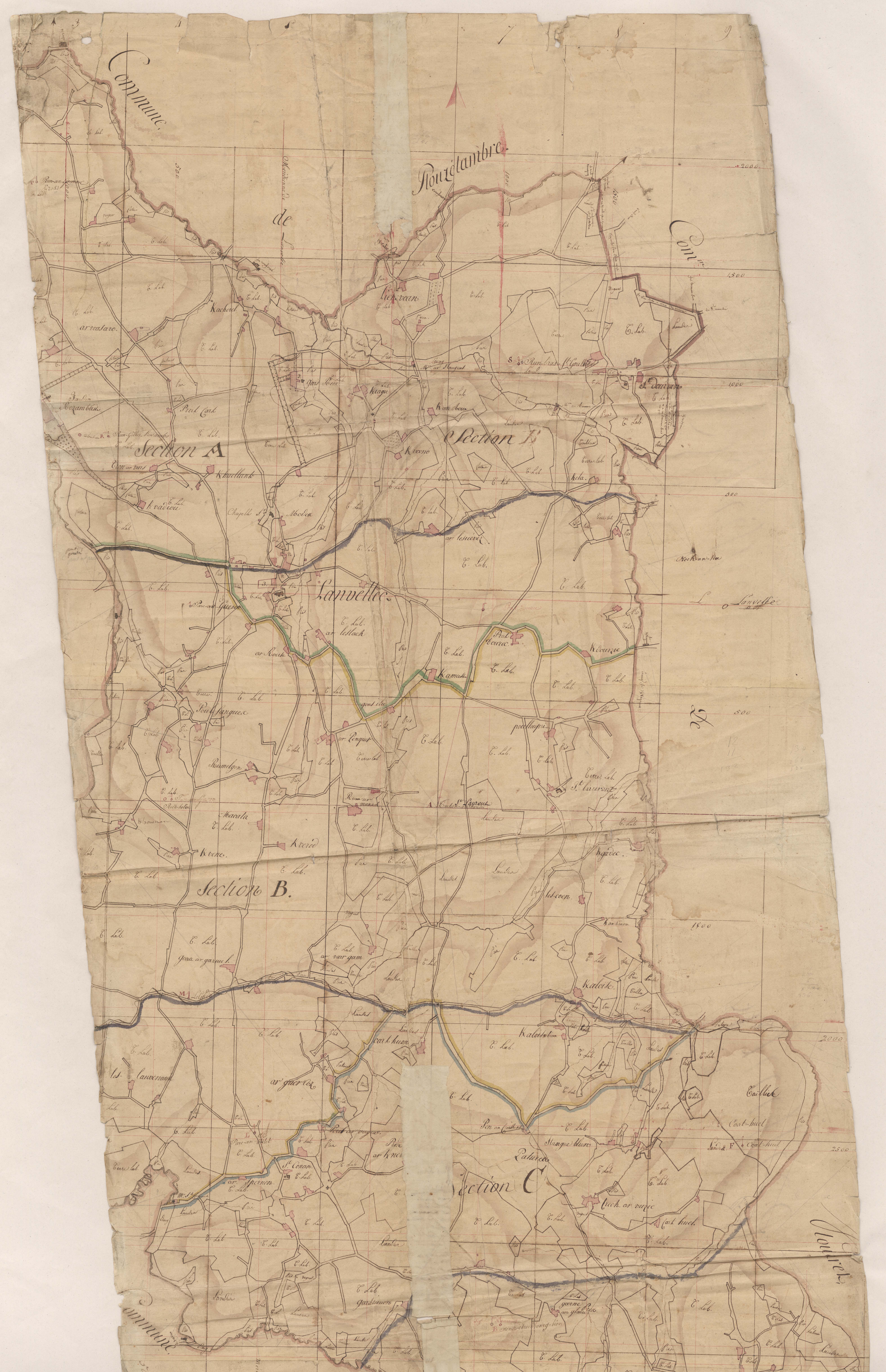 Lanvellec - Plan géométrique, partie nord.