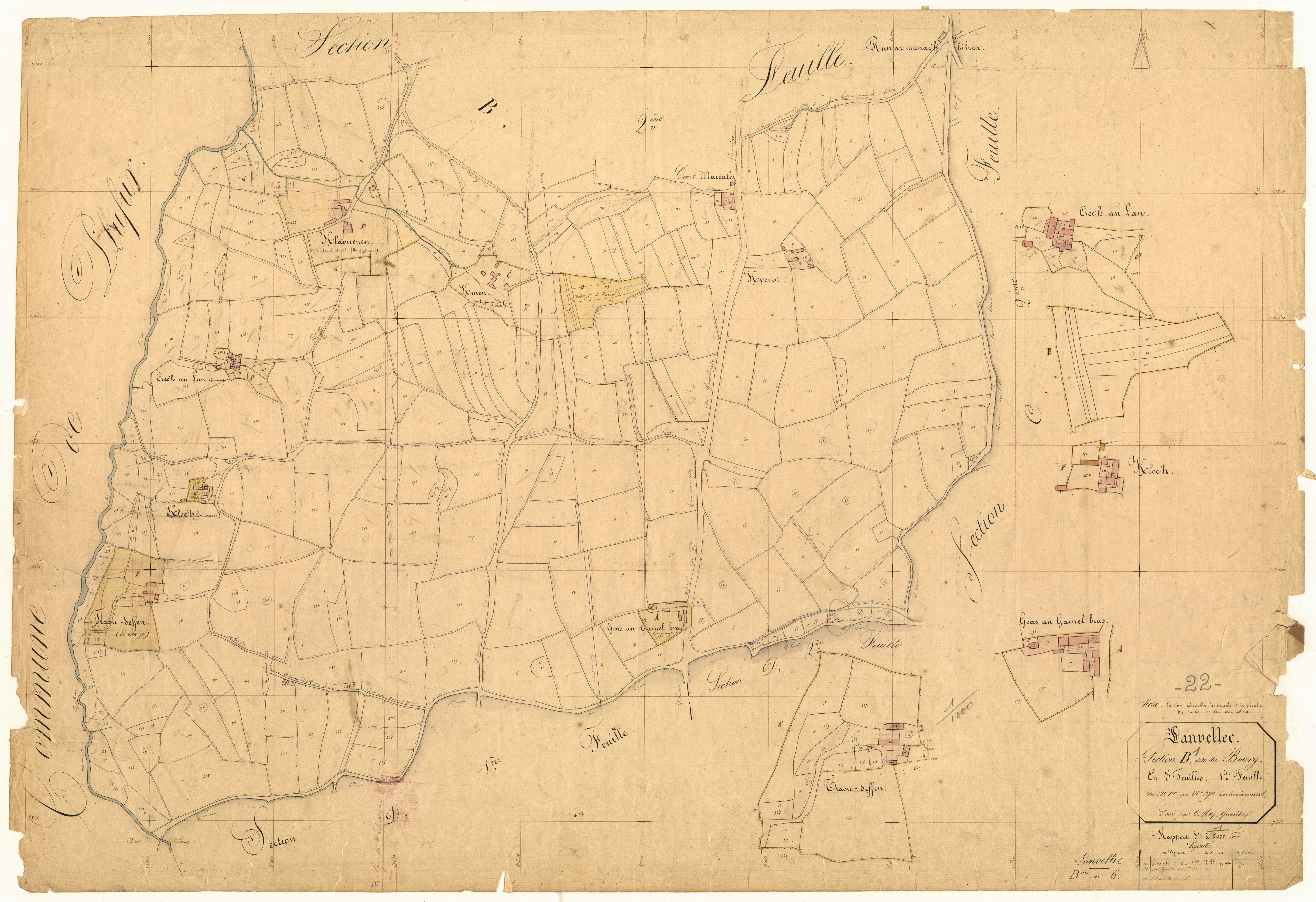 Lanvellec - Section B, 1re feuille