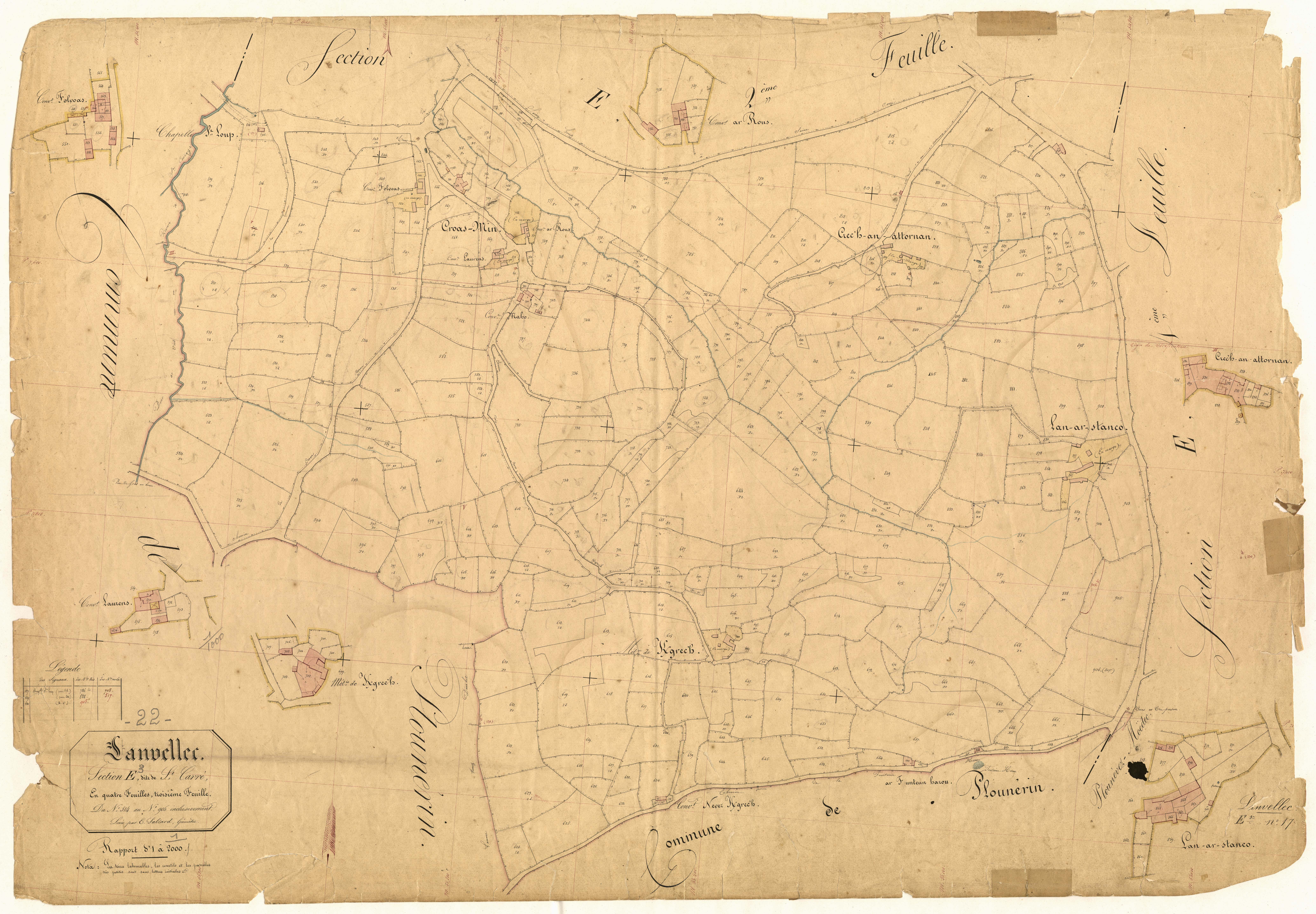 Lanvellec - Section E, 3e feuille