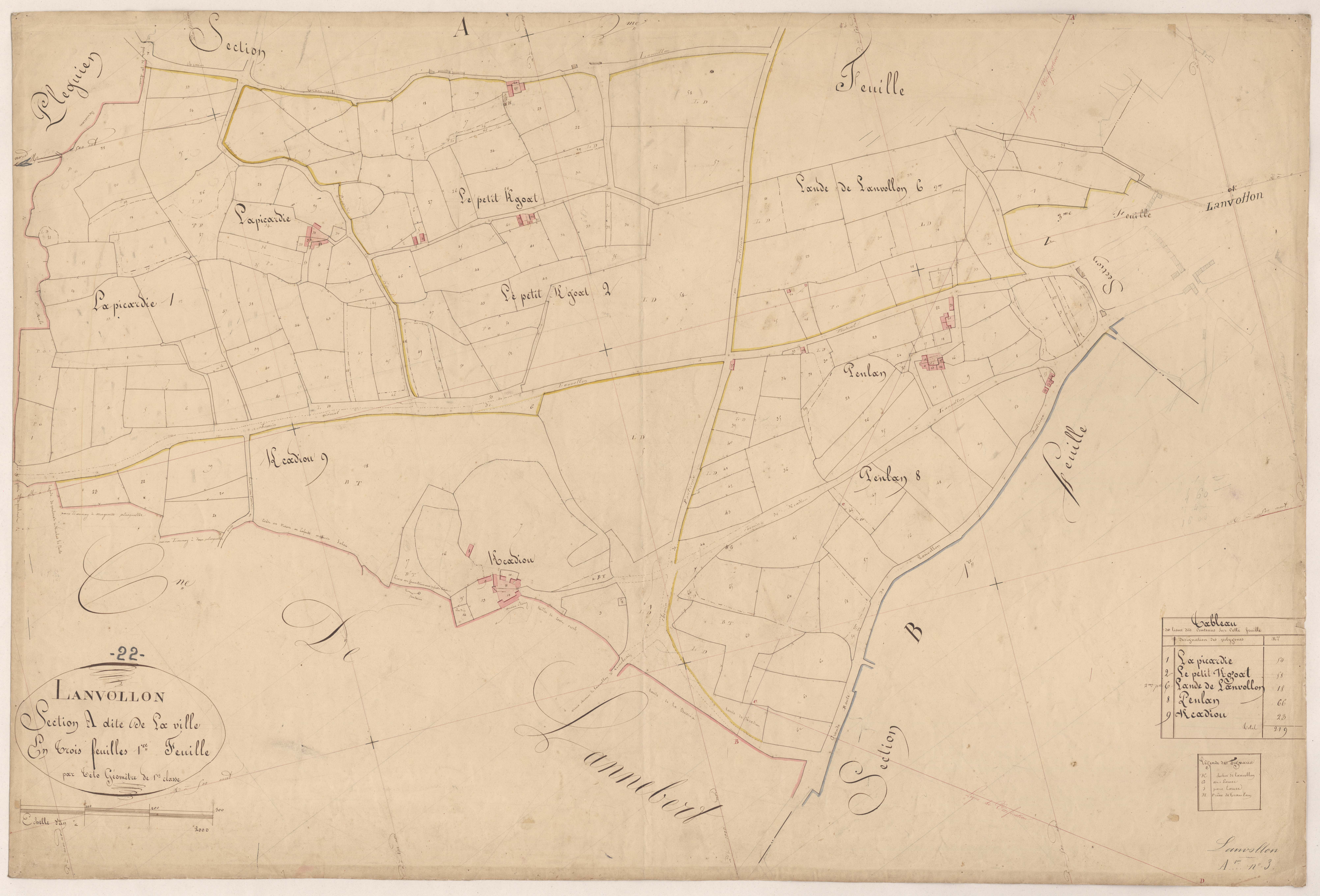 Lanvollon - Section A, 1re feuille