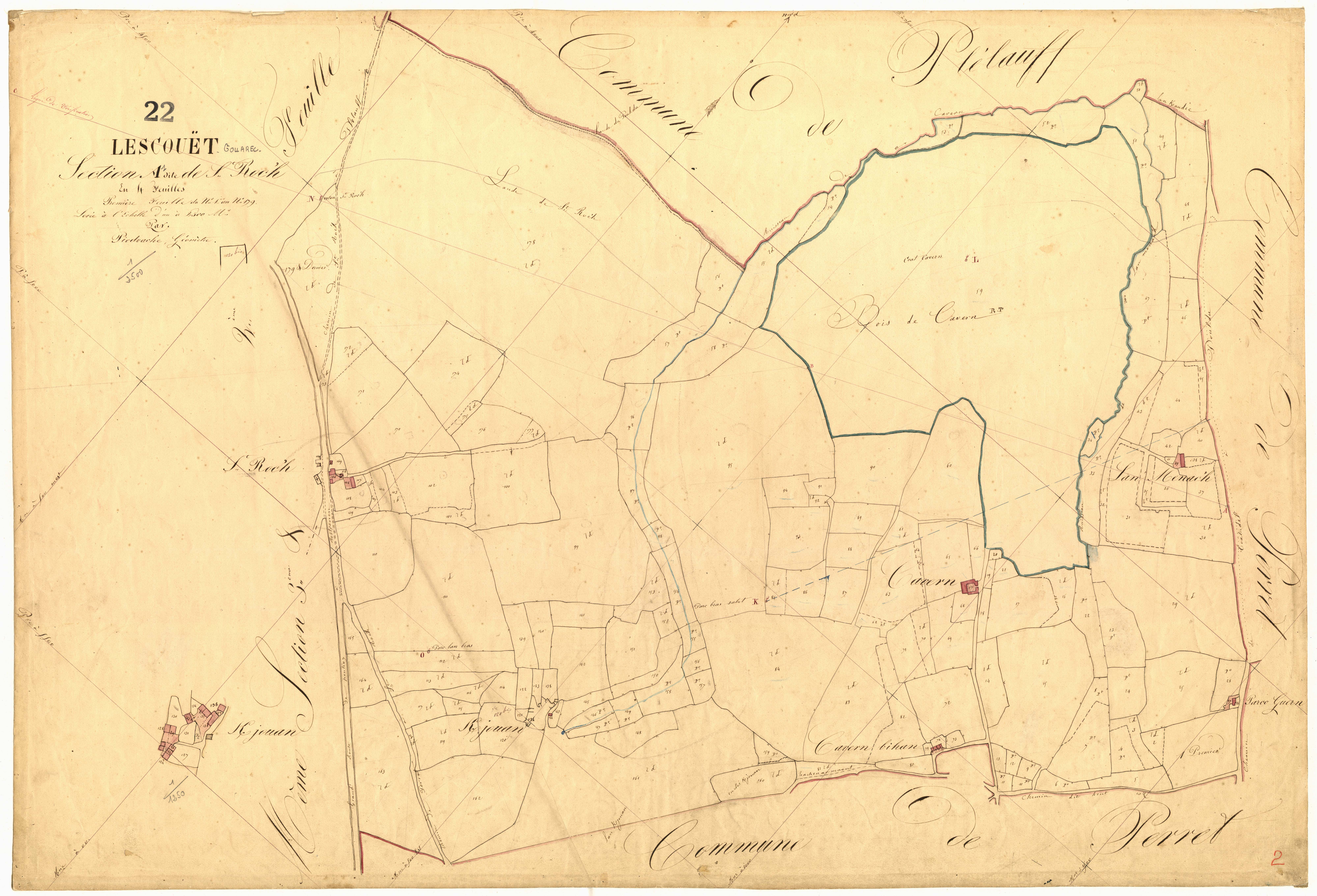 Lescouët-Gouarec - Section A, 1re feuille