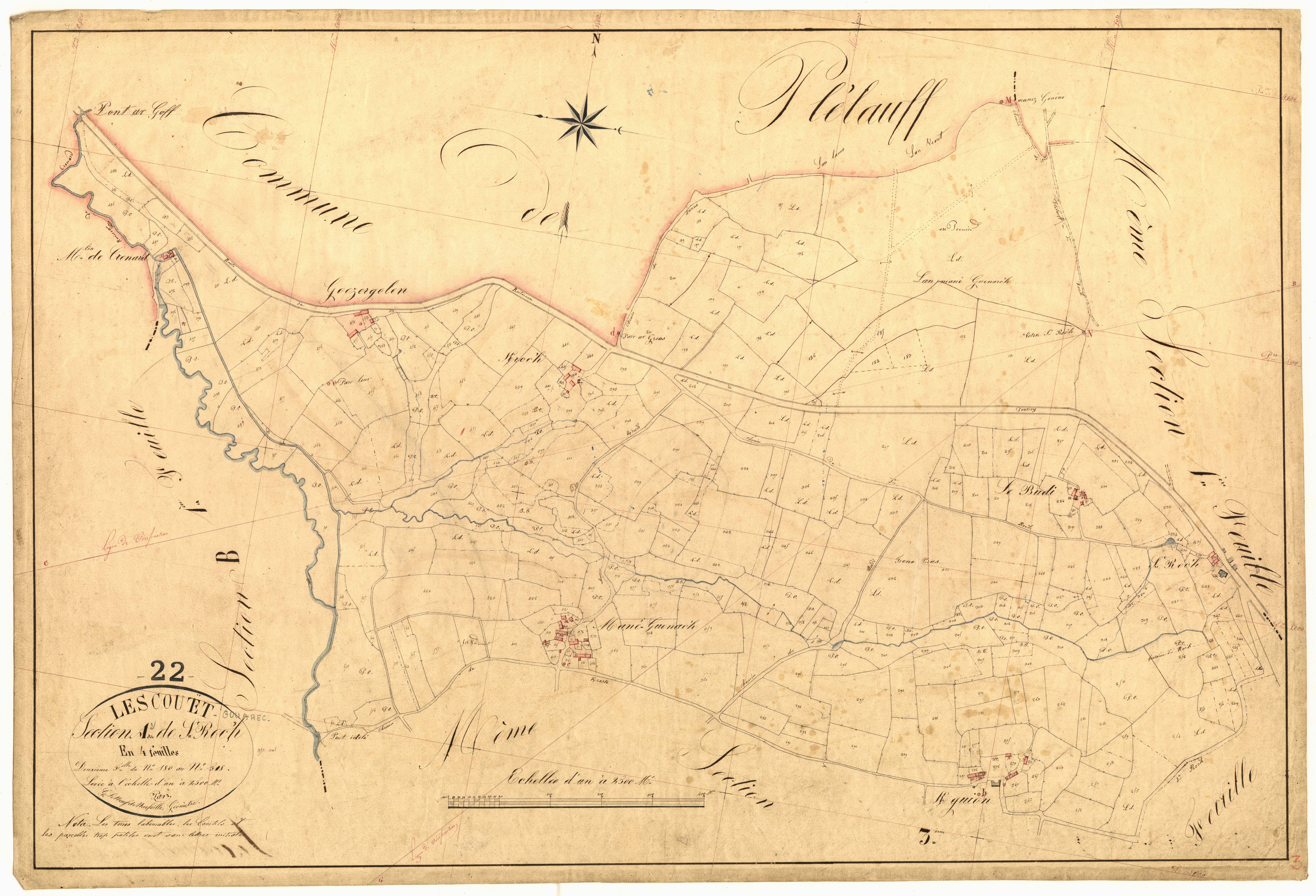 Lescouët-Gouarec - Section A, 2e feuille