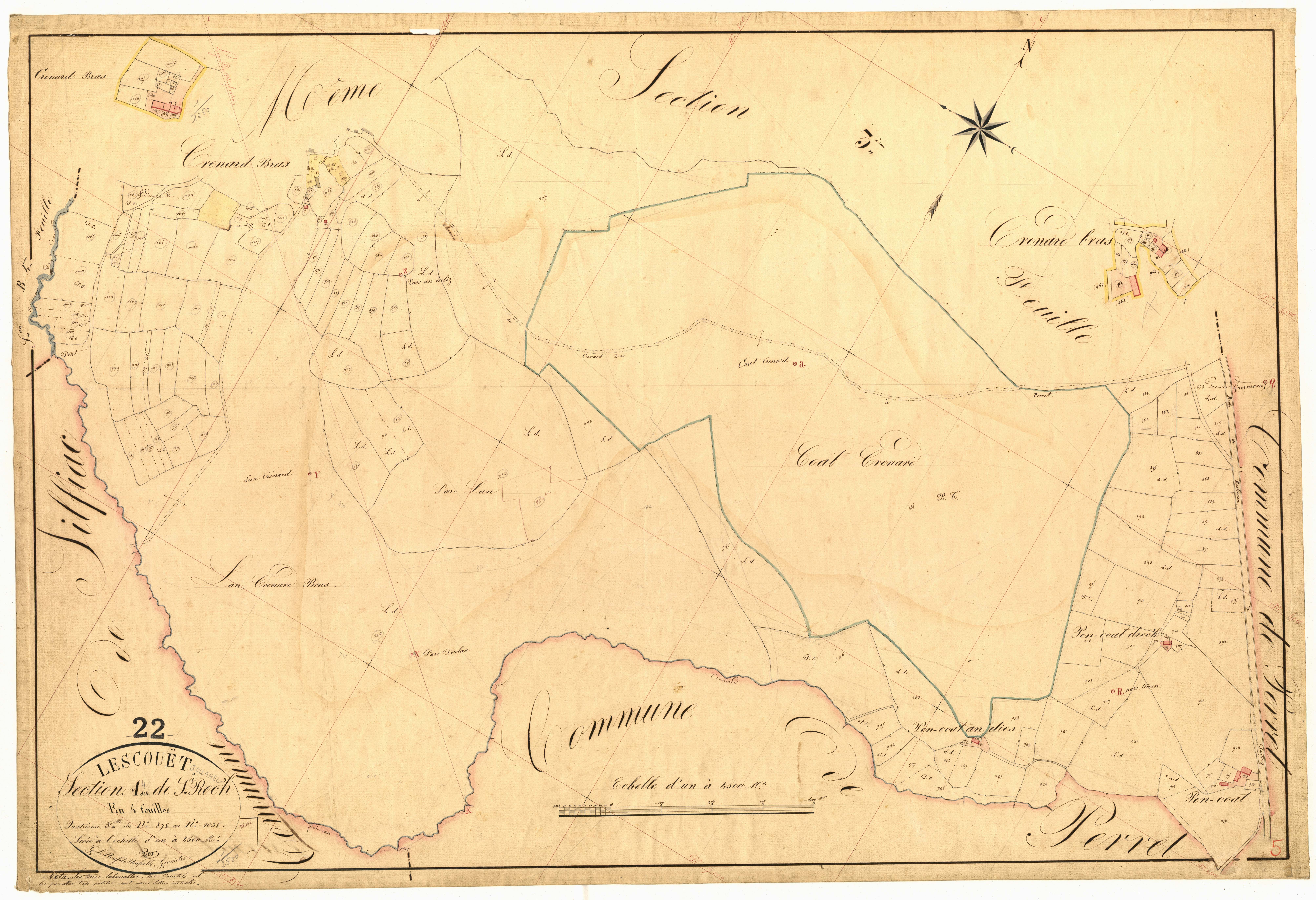 Lescouët-Gouarec - Section A, 4e feuille