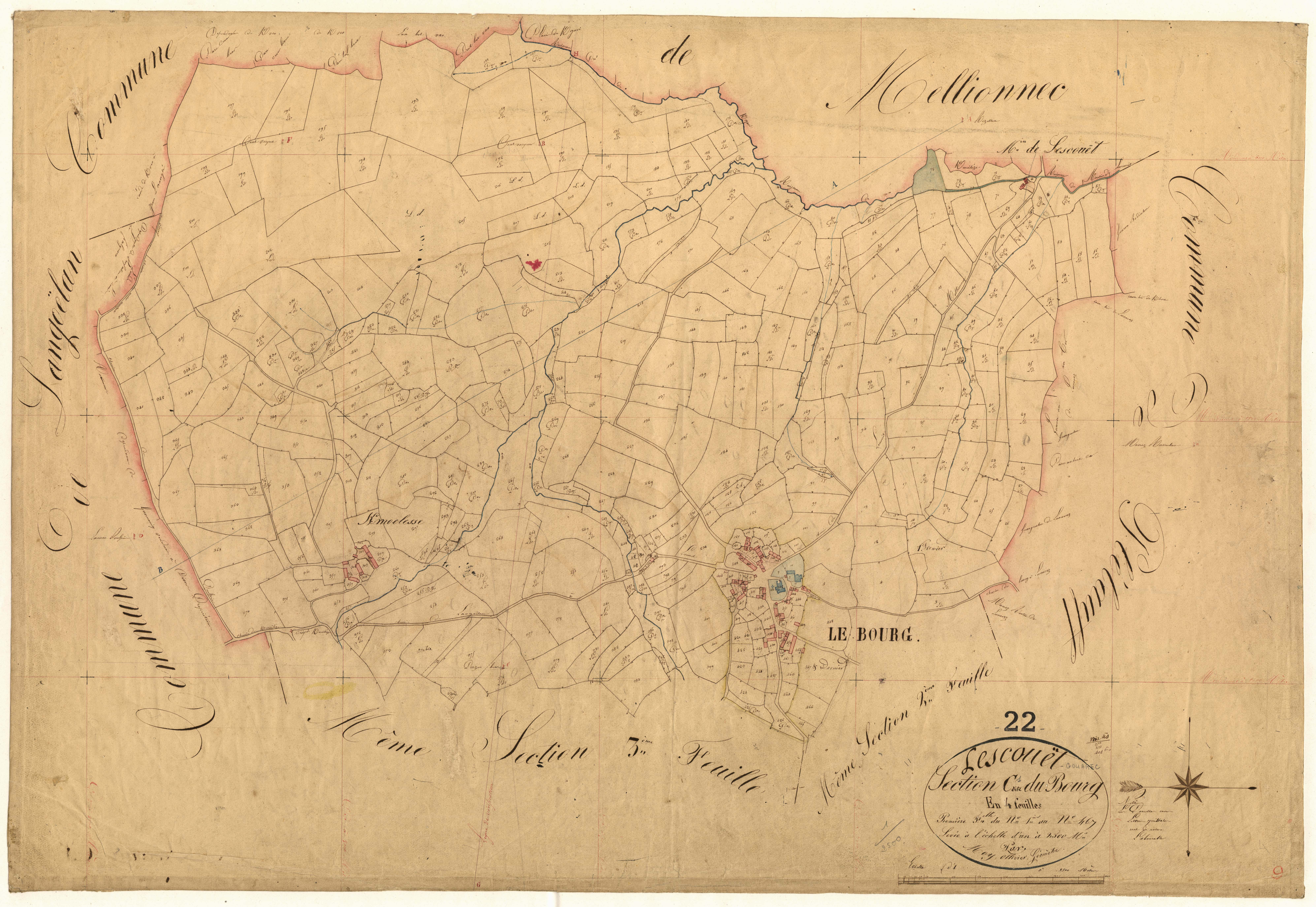 Lescouët-Gouarec - Section C, 1re feuille