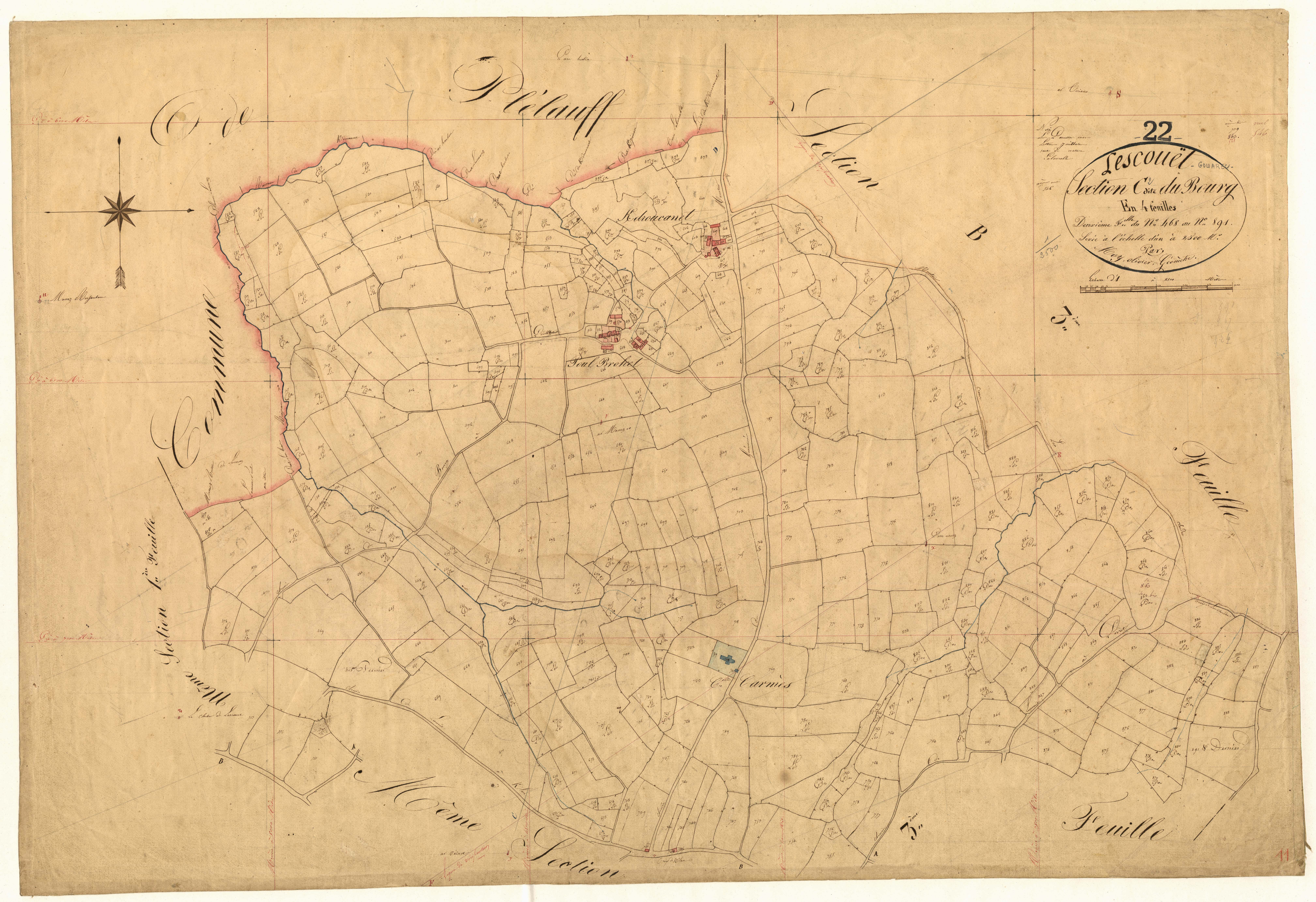 Lescouët-Gouarec - Section C, 2e feuille