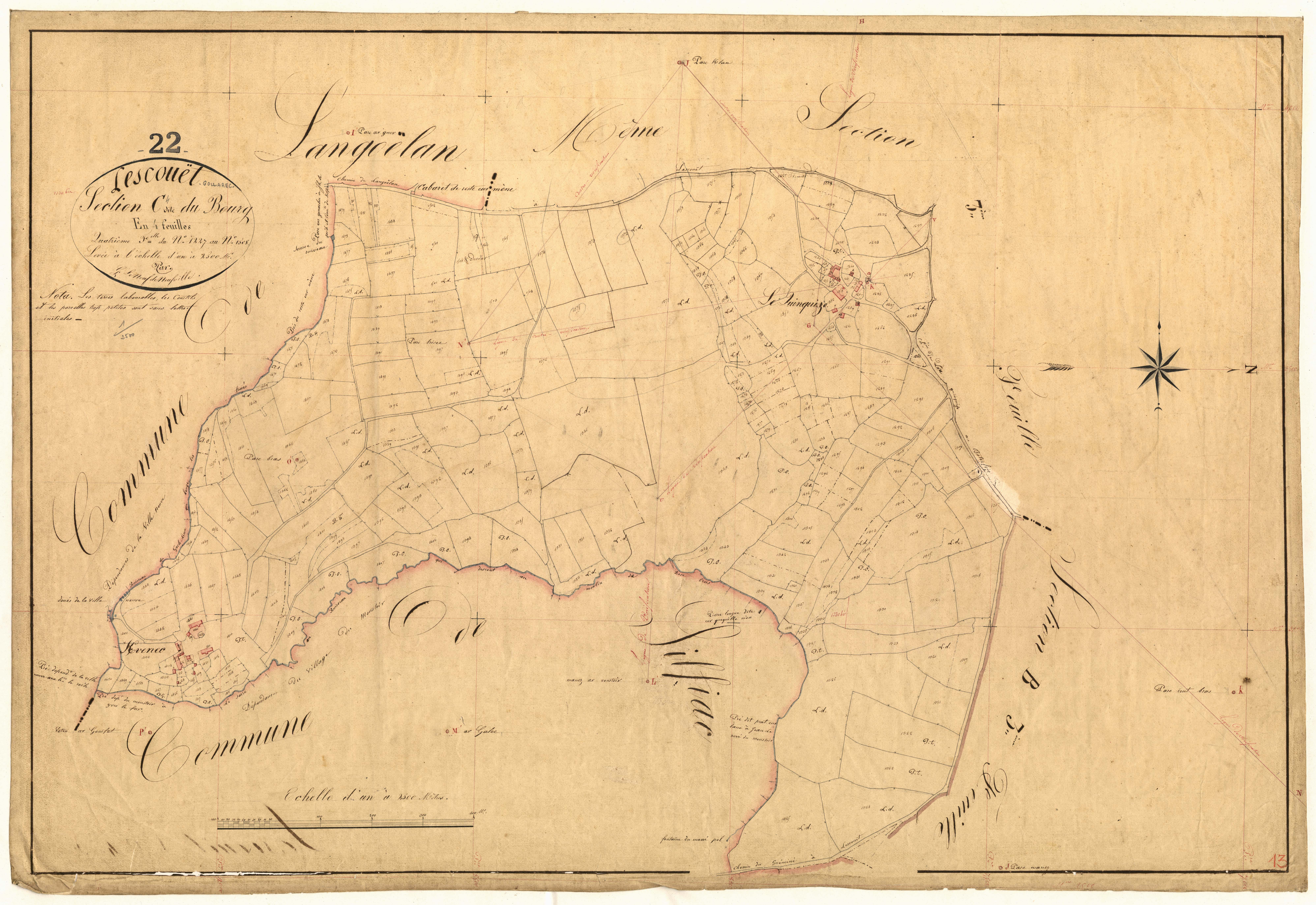 Lescouët-Gouarec - Section C, 4e feuille