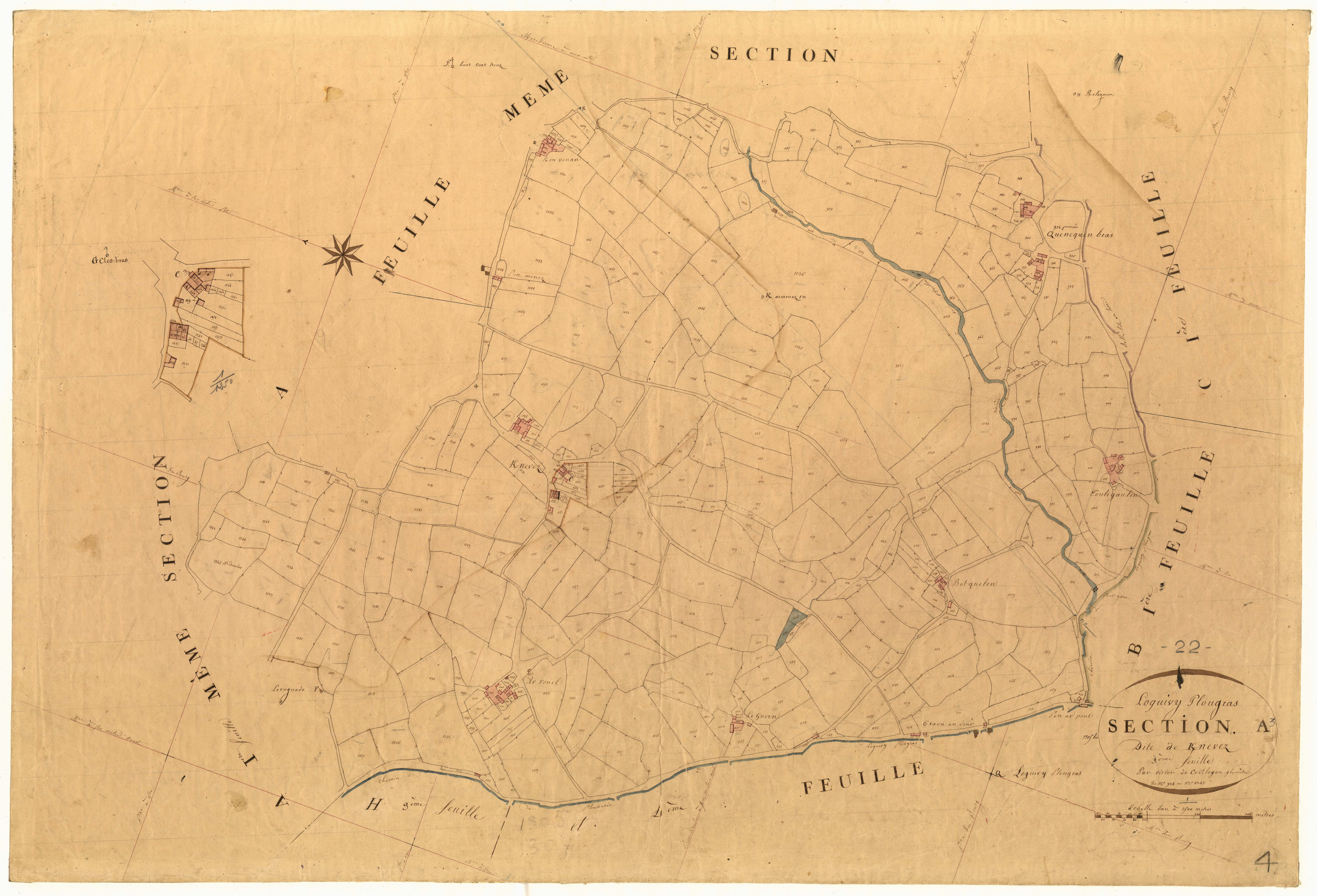 Loguivy-Plougras - Section A, 3e feuille