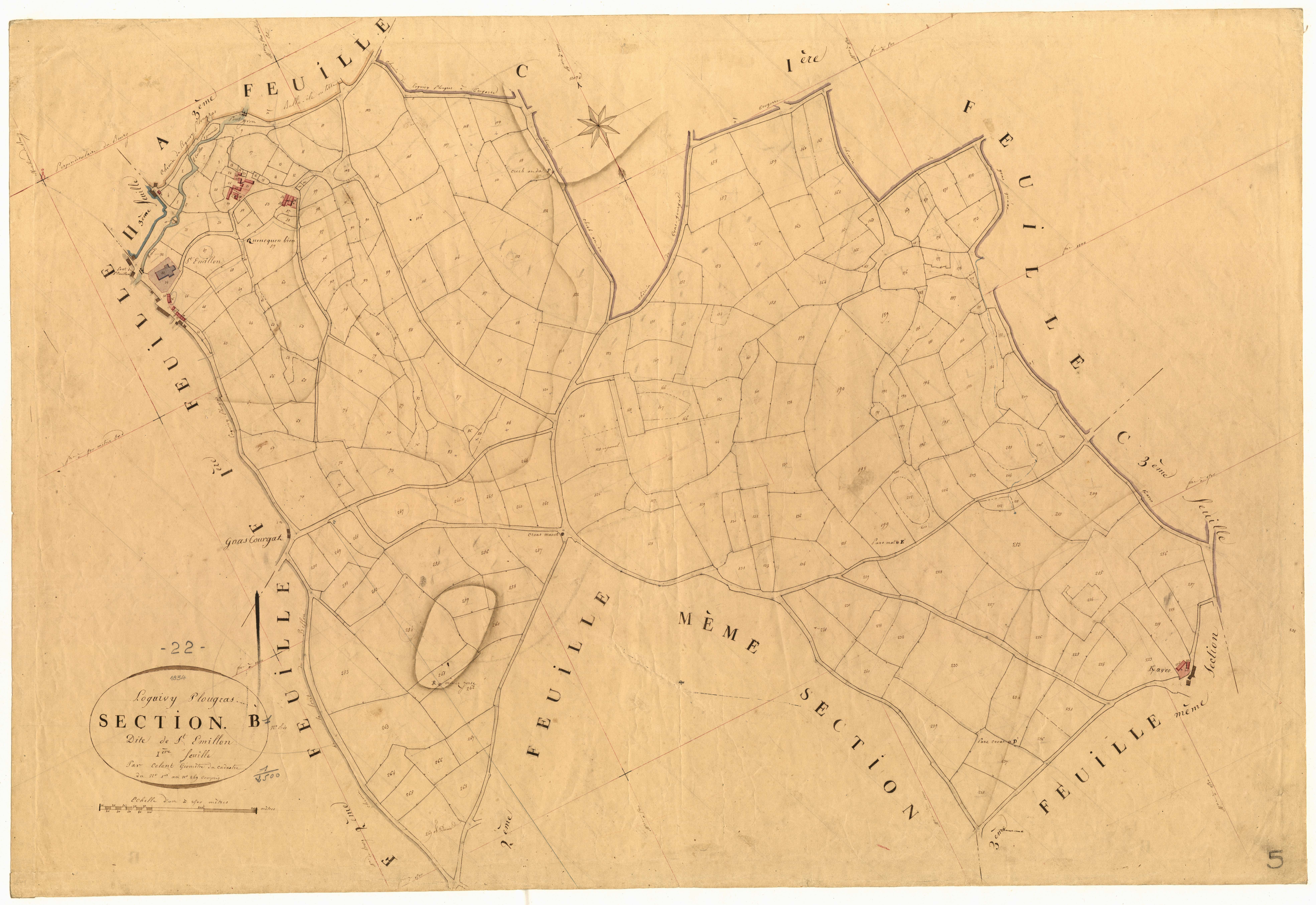 Loguivy-Plougras - Section B, 1re feuille