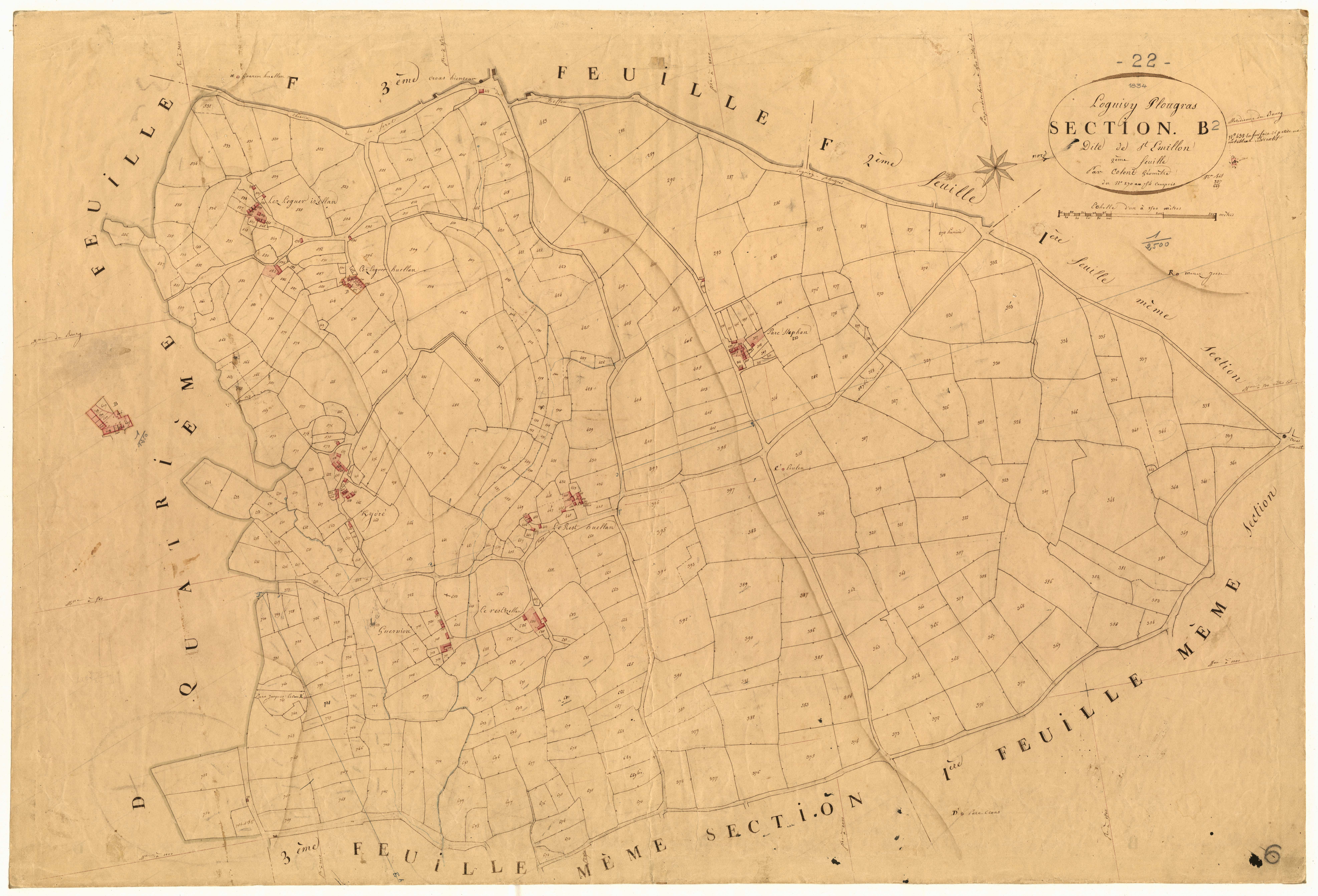 Loguivy-Plougras - Section B, 2e feuille