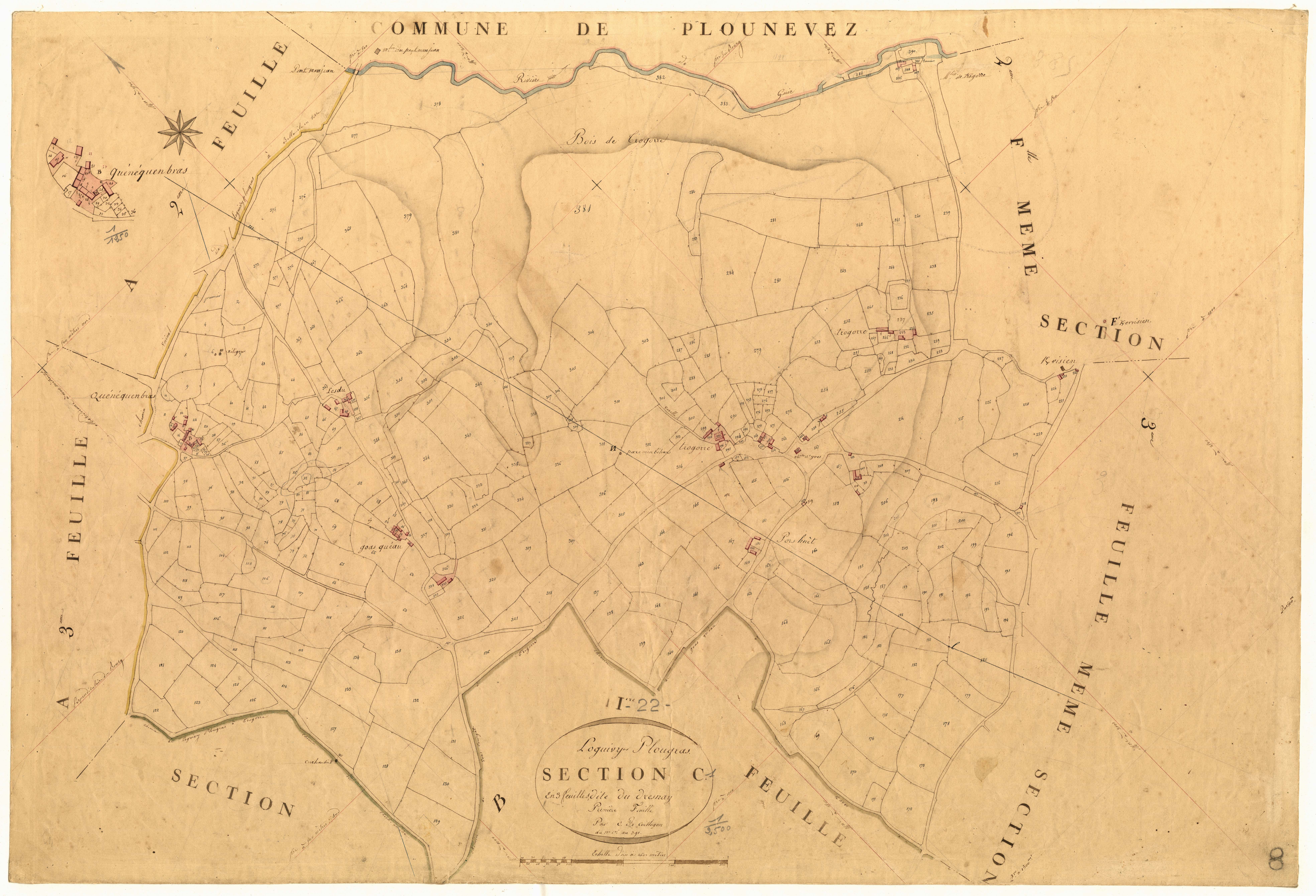 Loguivy-Plougras - Section C, 1re feuille