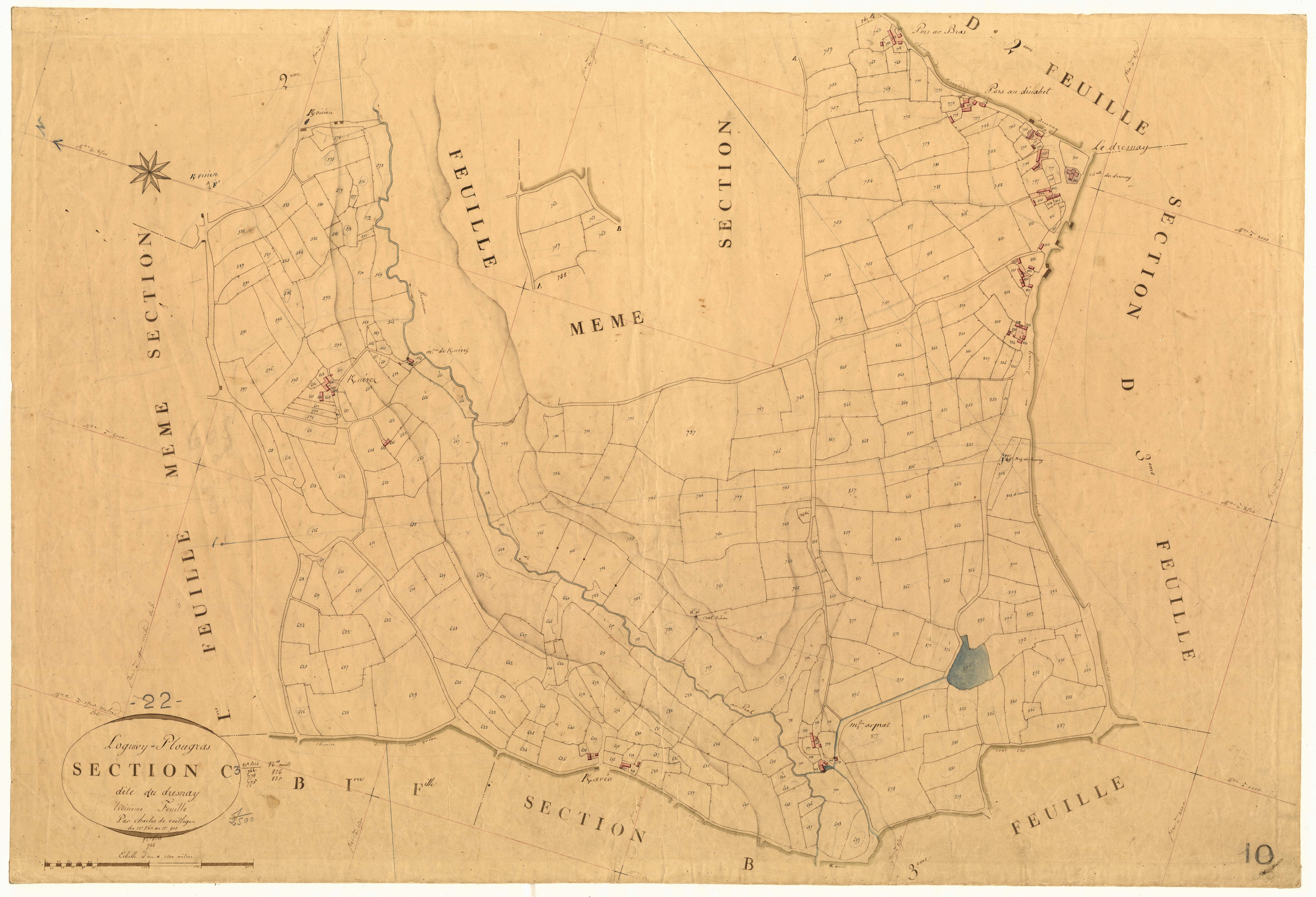 Loguivy-Plougras - Section C, 3e feuille