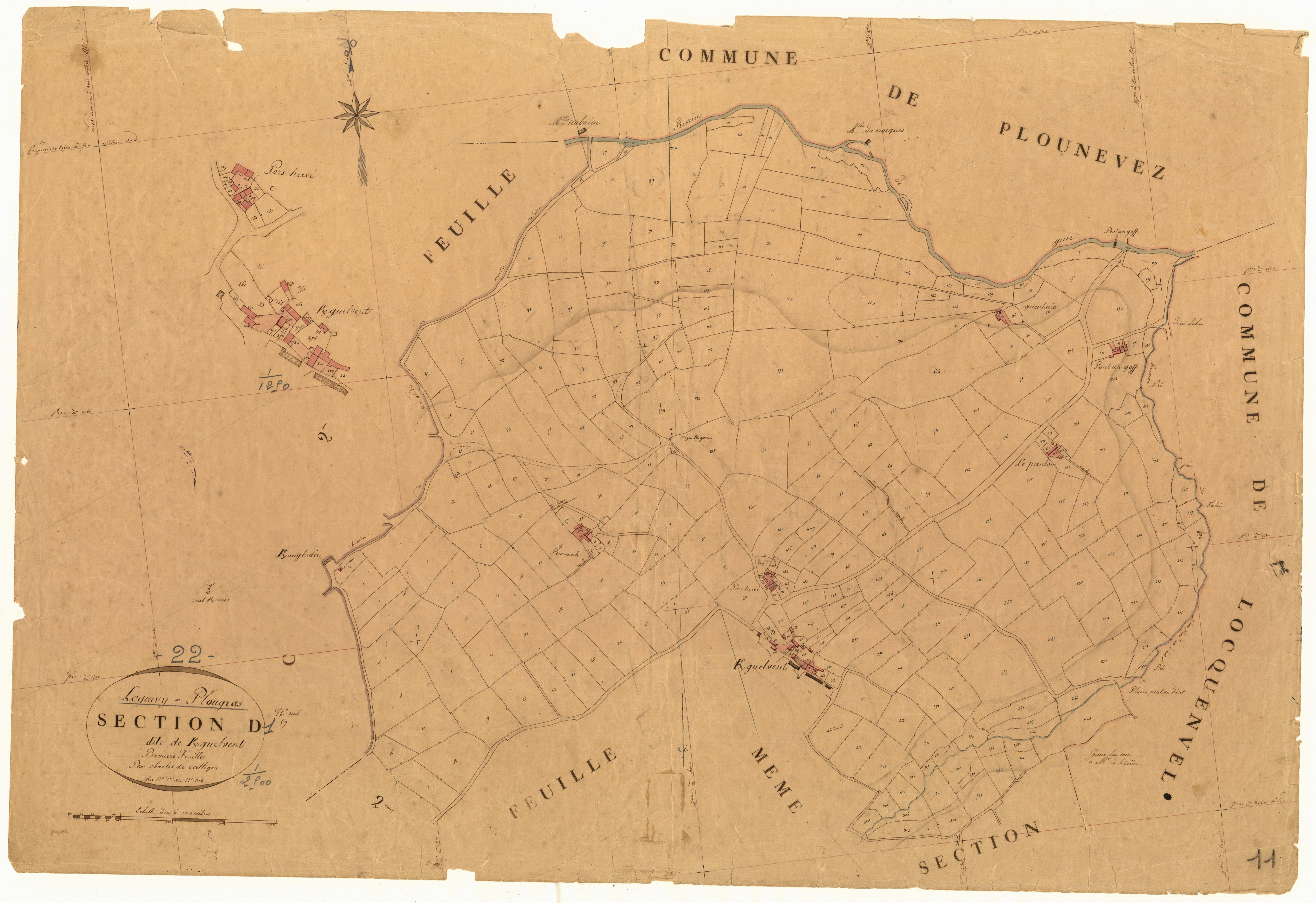 Loguivy-Plougras - Section D, 1re feuille