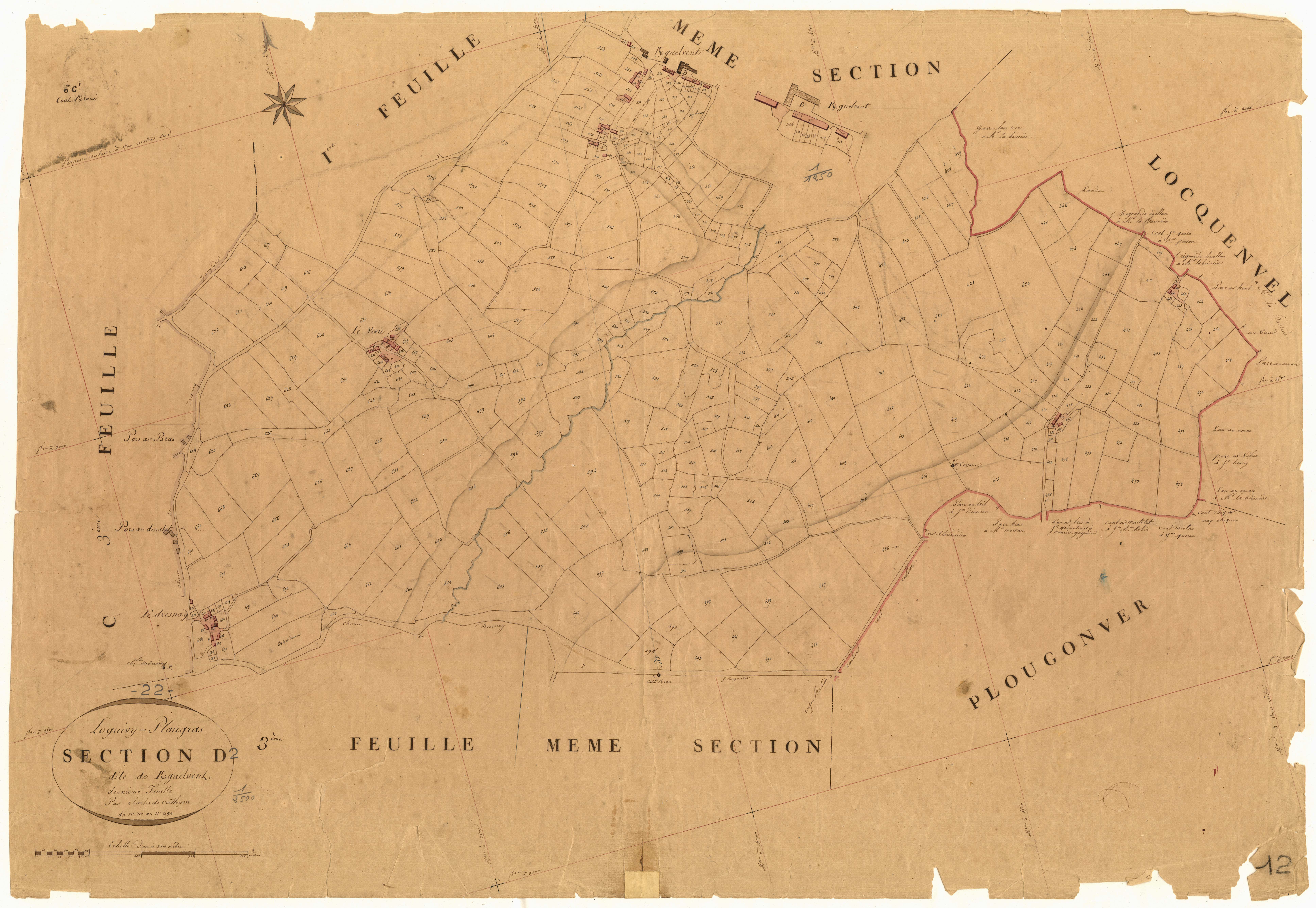 Loguivy-Plougras - Section D, 2e feuille