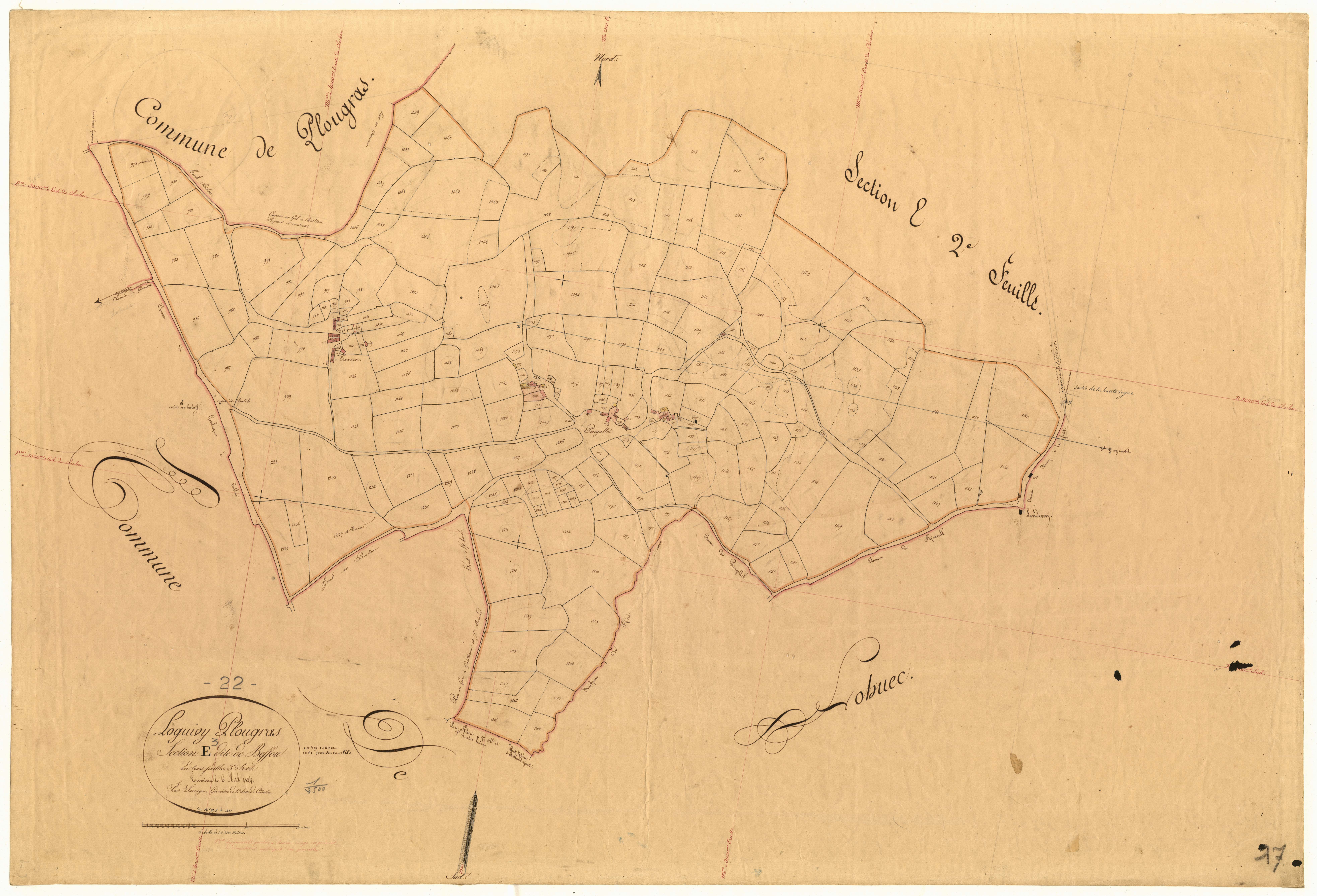 Loguivy-Plougras - Section E, 3e feuille