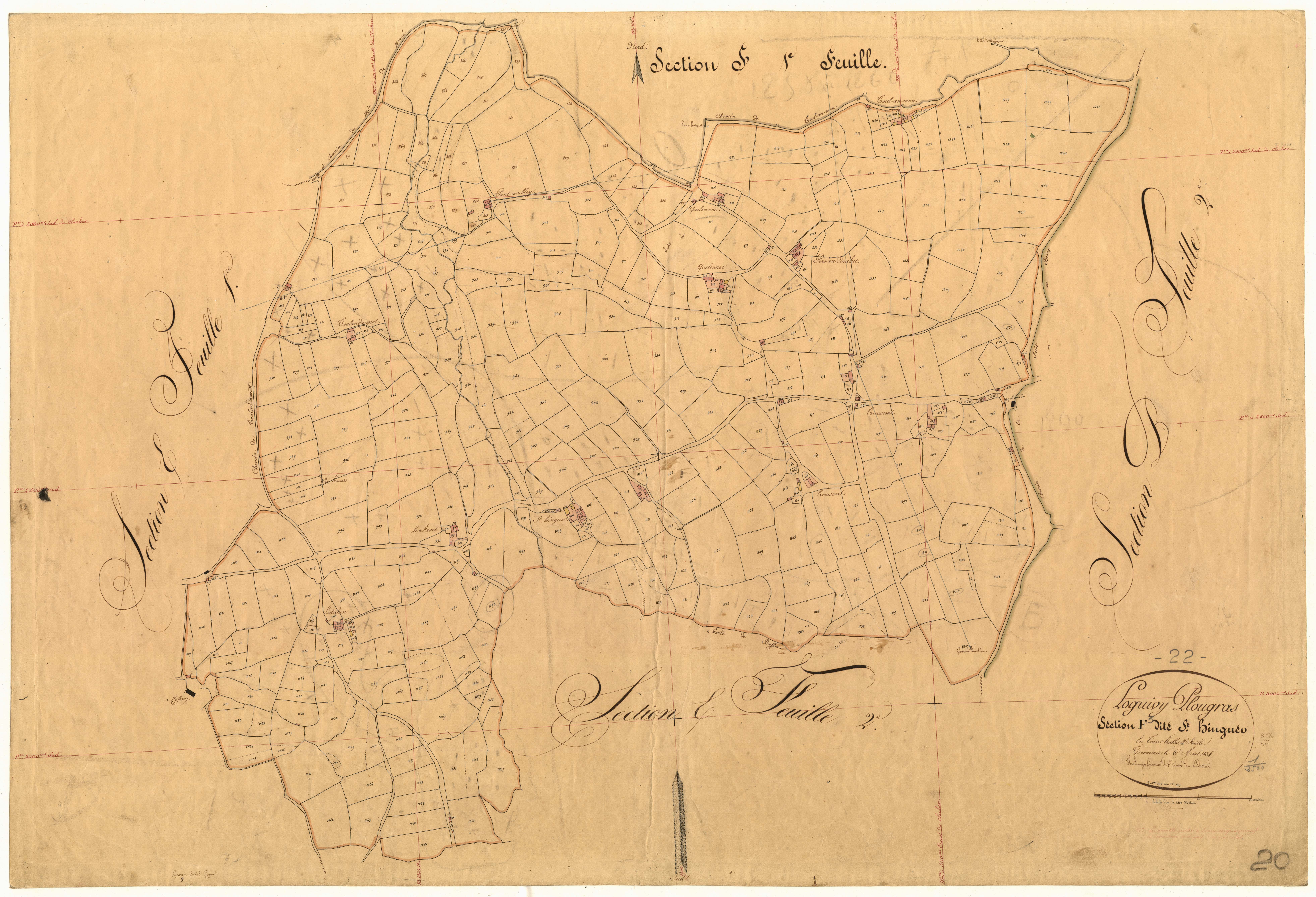 Loguivy-Plougras - Section F, 3e feuille