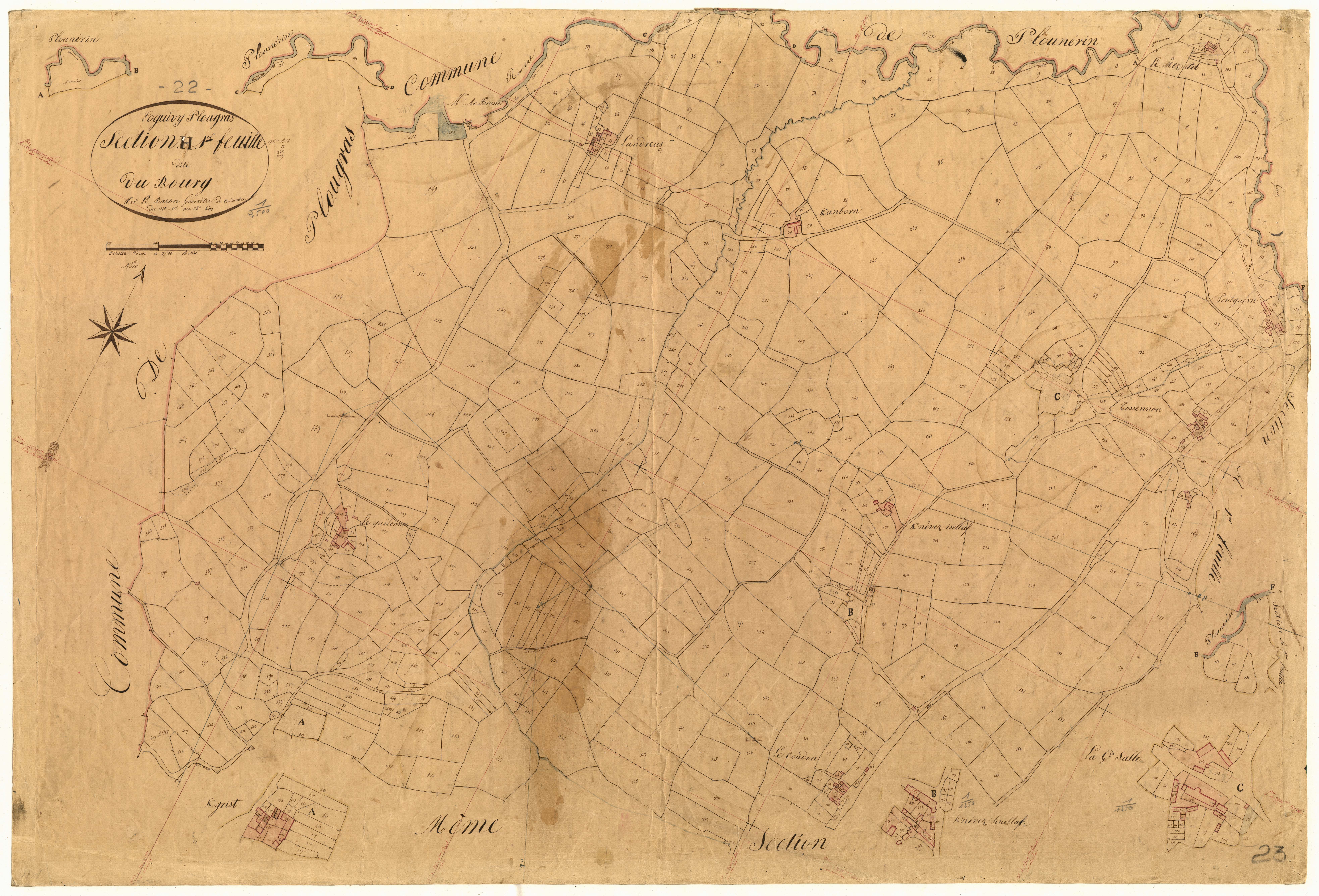 Loguivy-Plougras - Section H, 1re feuille