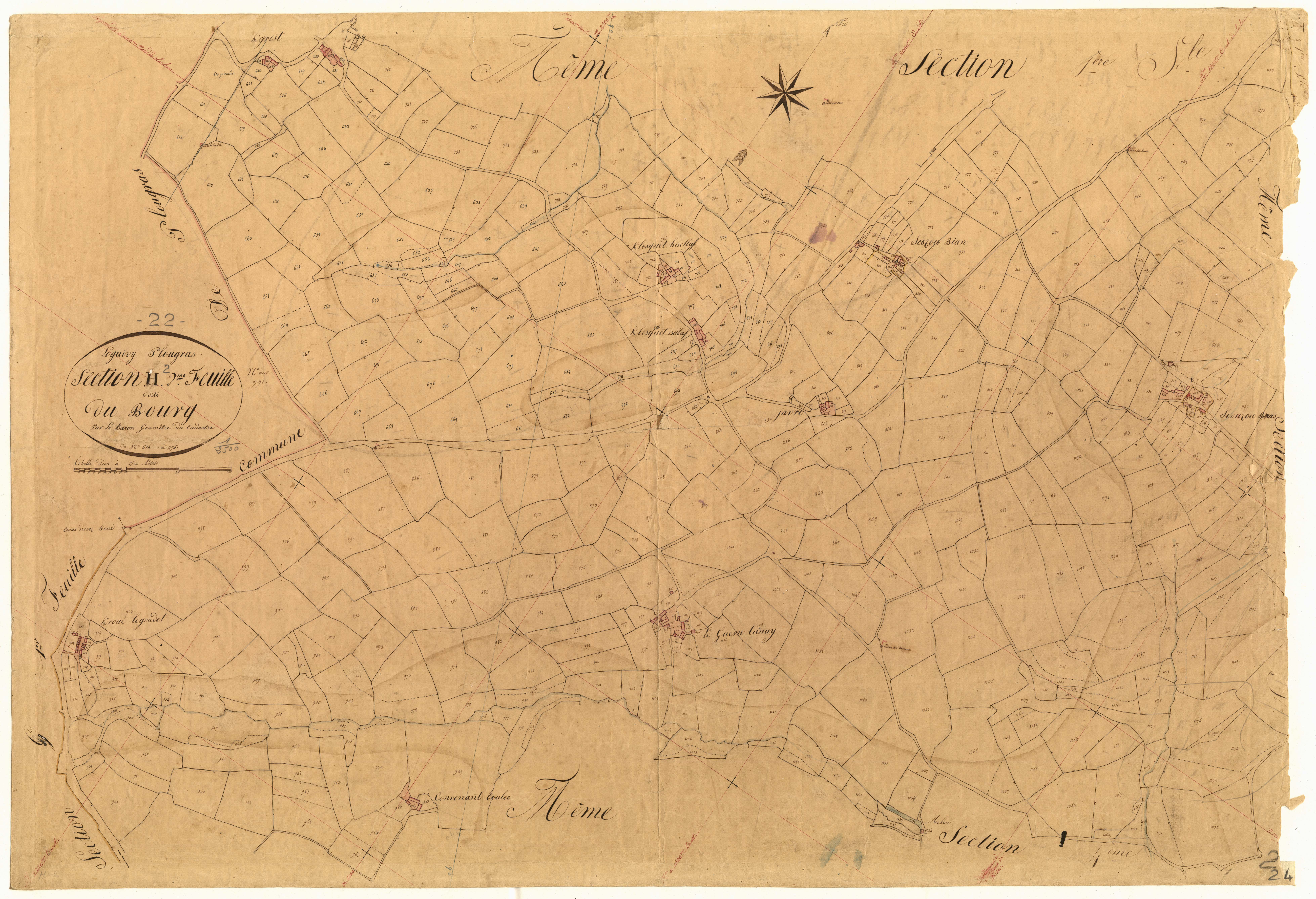 Loguivy-Plougras - Section H, 2e feuille