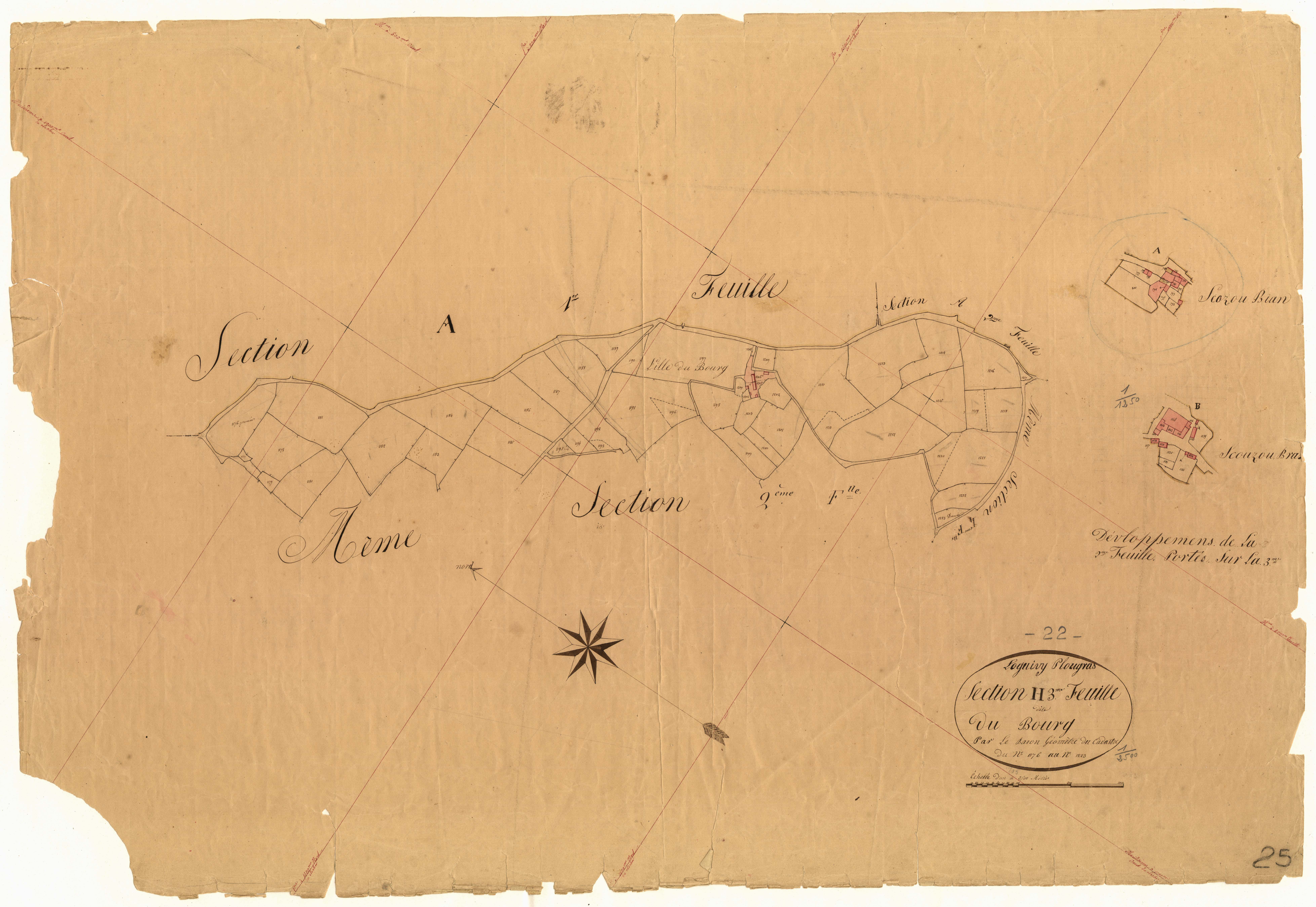 Loguivy-Plougras - Section H, 3e feuille