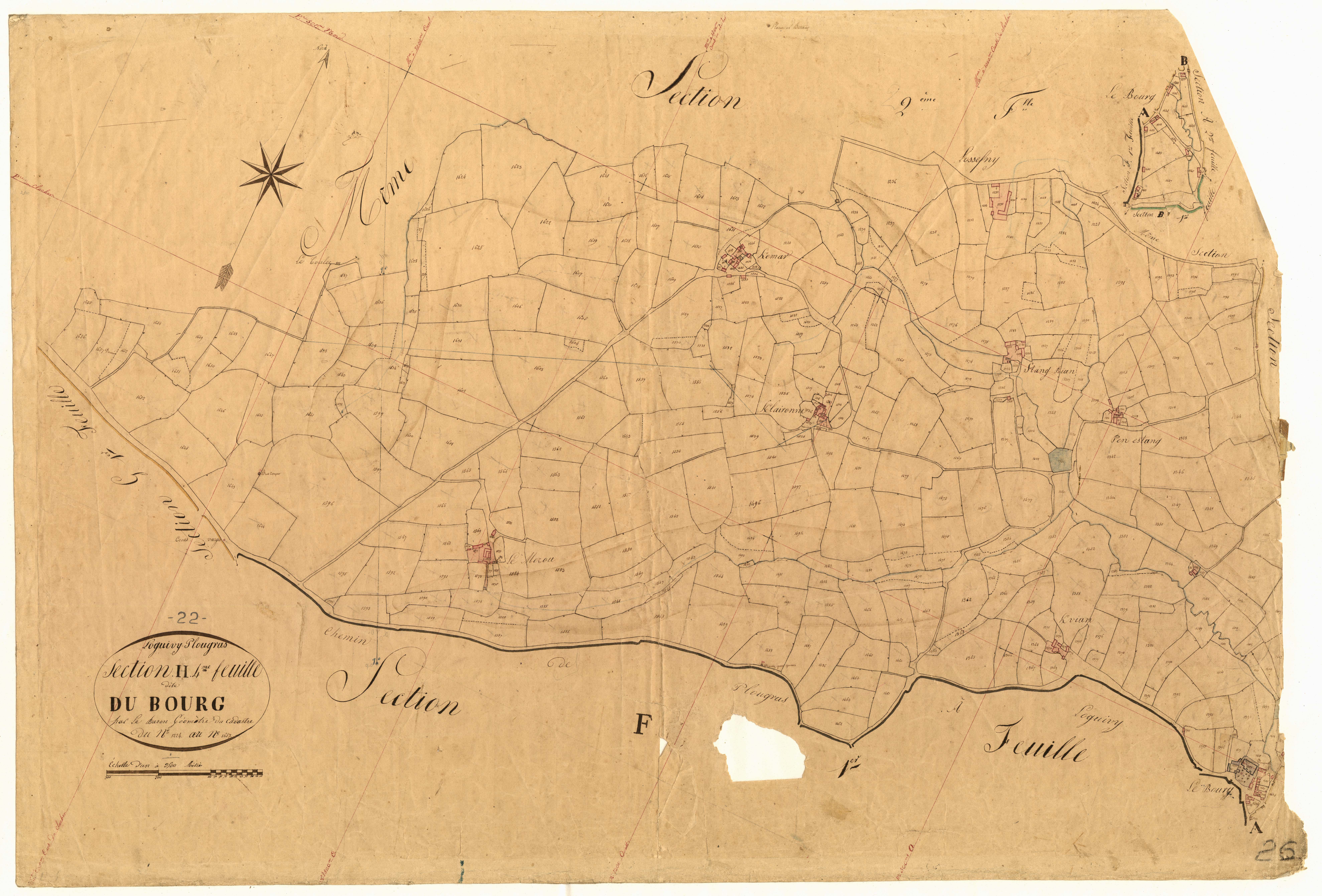 Loguivy-Plougras - Section H, 4e feuille