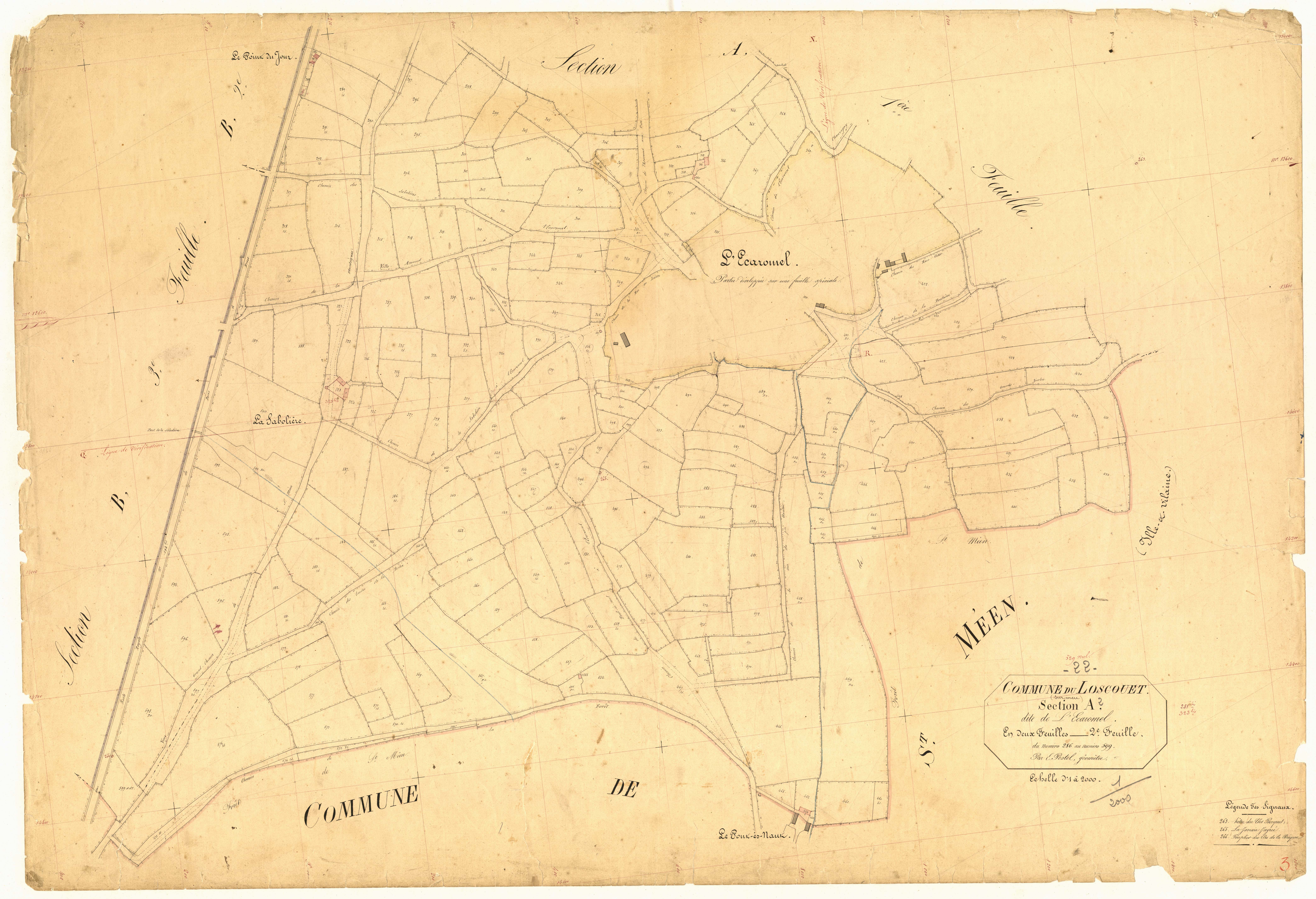Loscouët-sur-Meu - Section A, 2e feuille