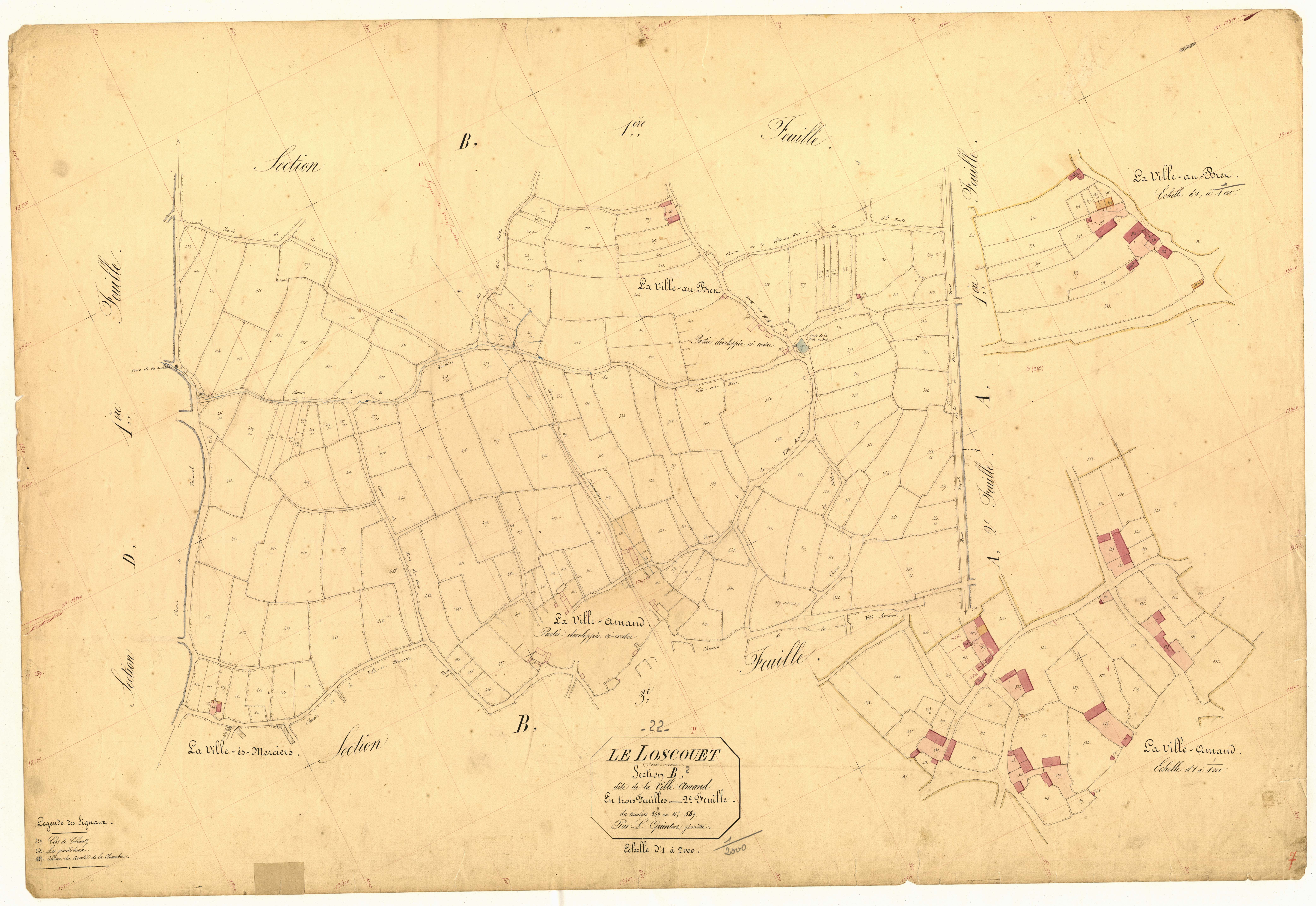 Loscouët-sur-Meu - Section B, 2e feuille