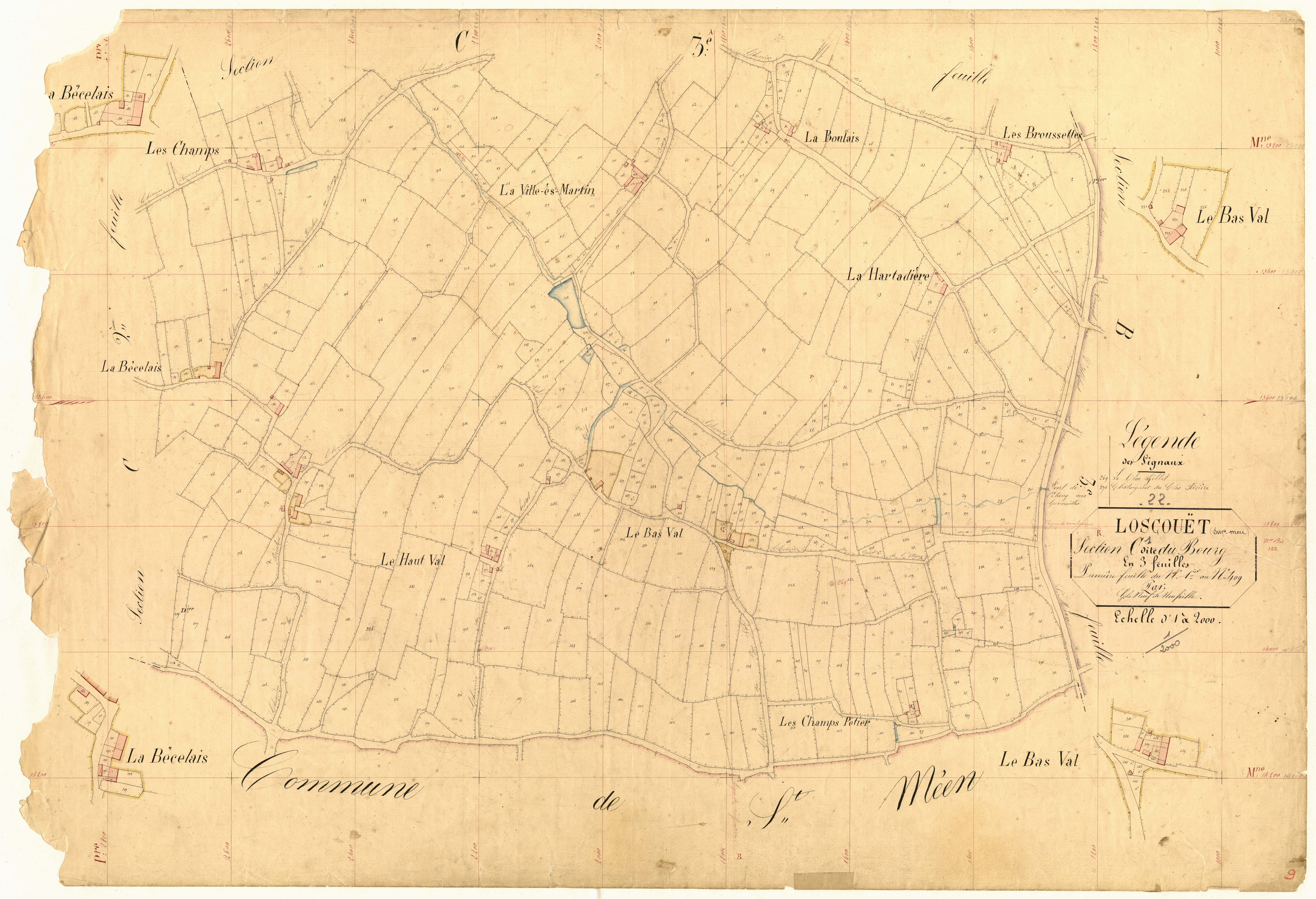 Loscouët-sur-Meu - Section C, 1re feuille