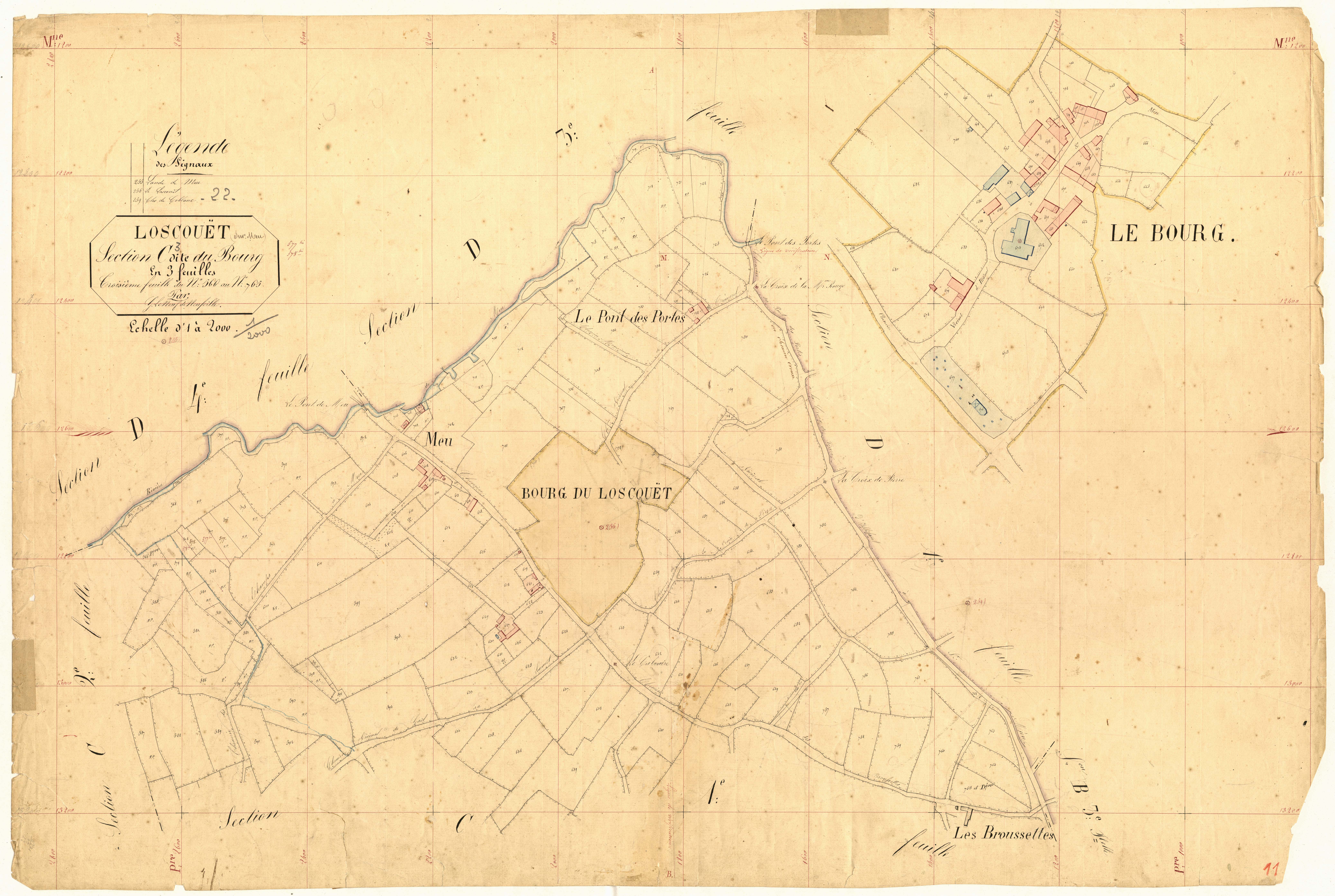 Loscouët-sur-Meu - Section C, 3e feuille