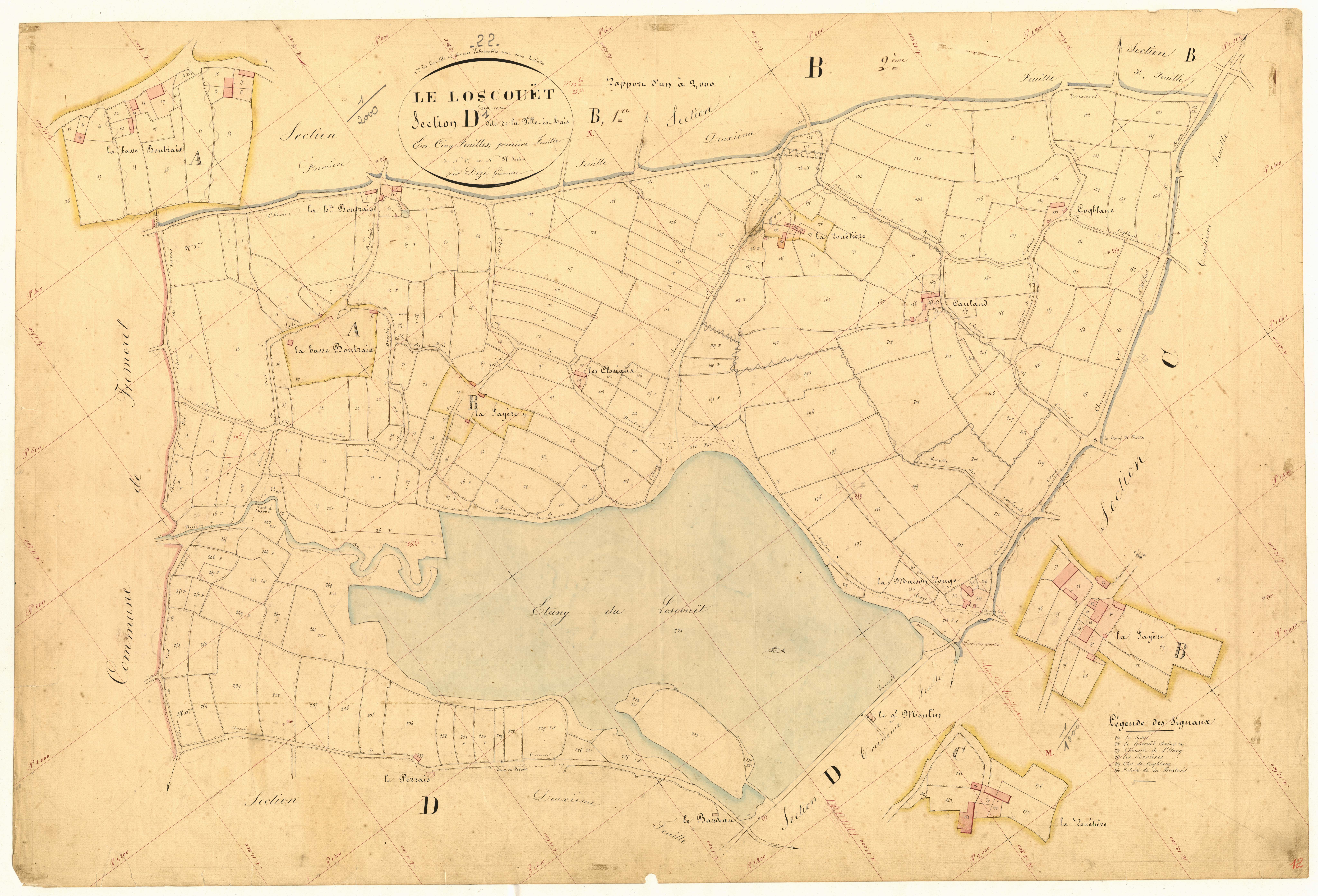 Loscouët-sur-Meu - Section D, 1re feuille