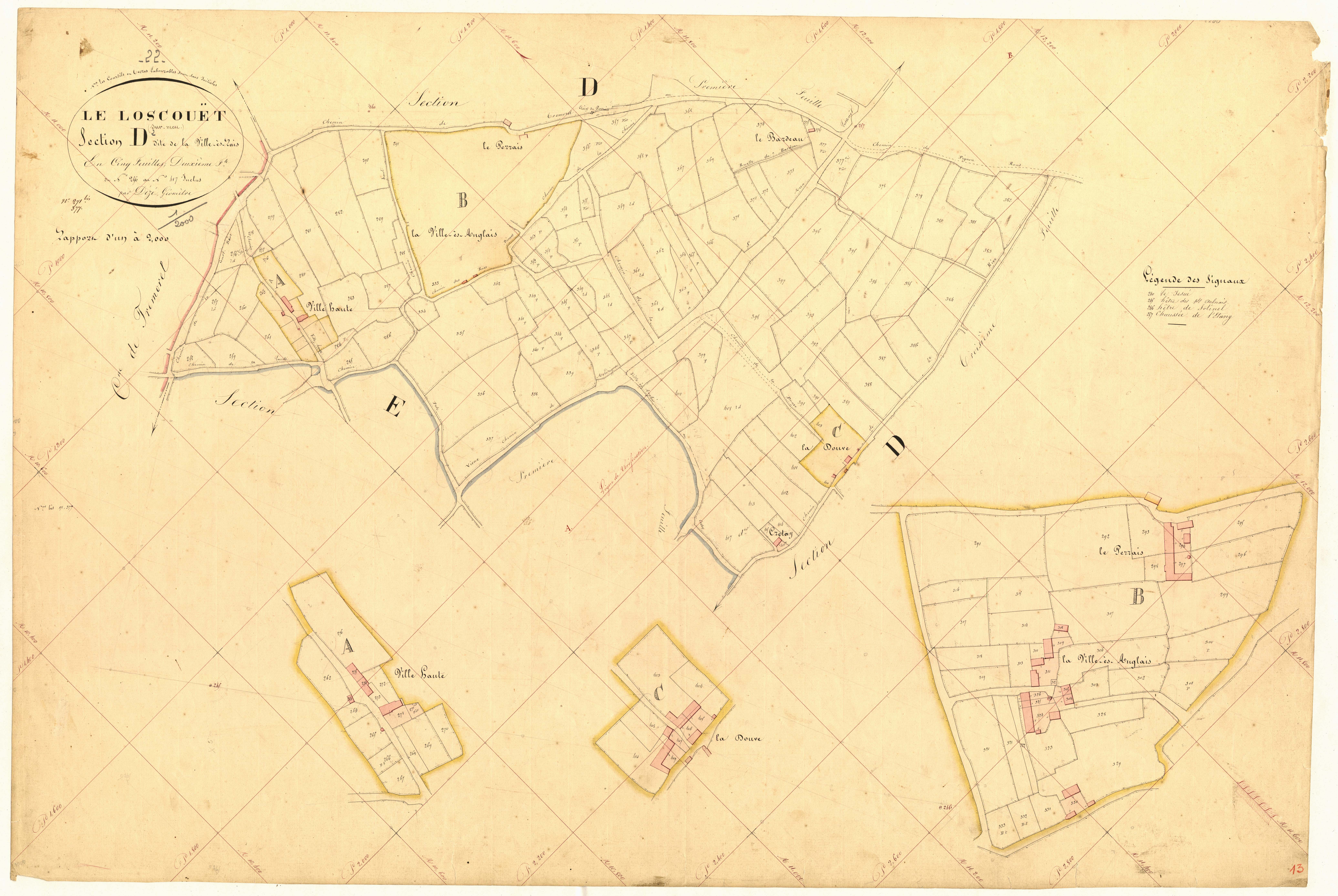 Loscouët-sur-Meu - Section D, 2e feuille