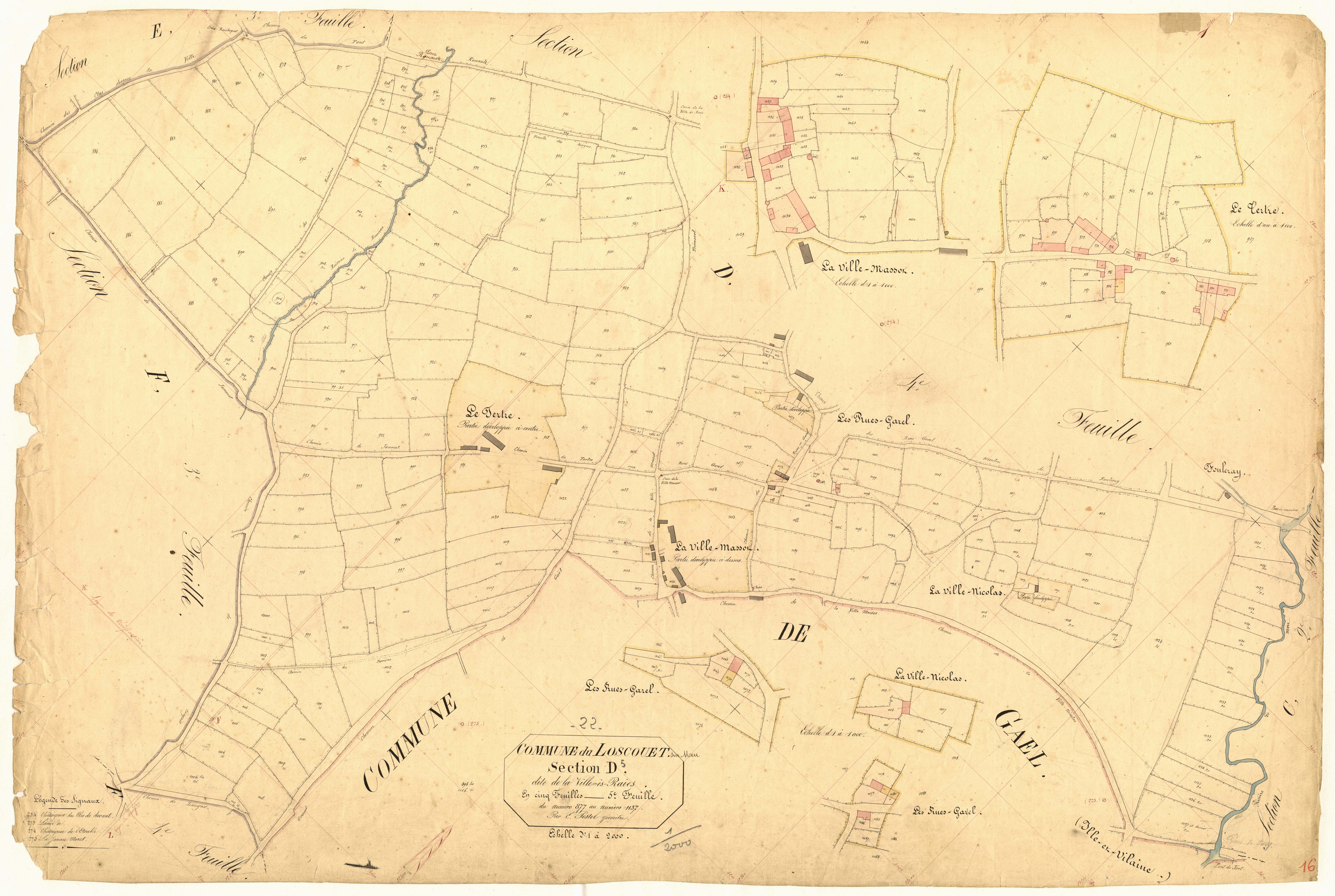Loscouët-sur-Meu - Section D, 5e feuille
