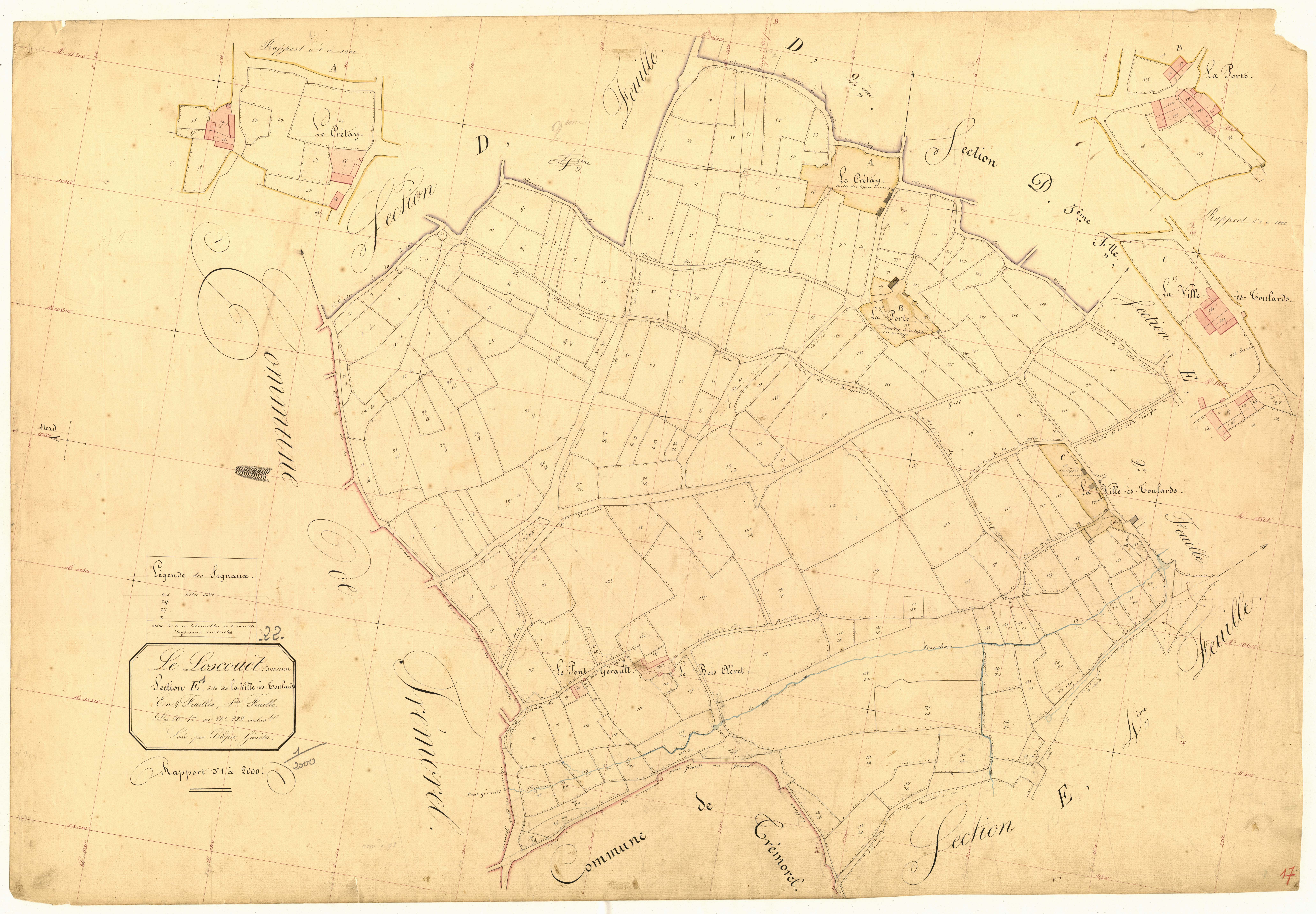 Loscouët-sur-Meu - Section E, 1re feuille