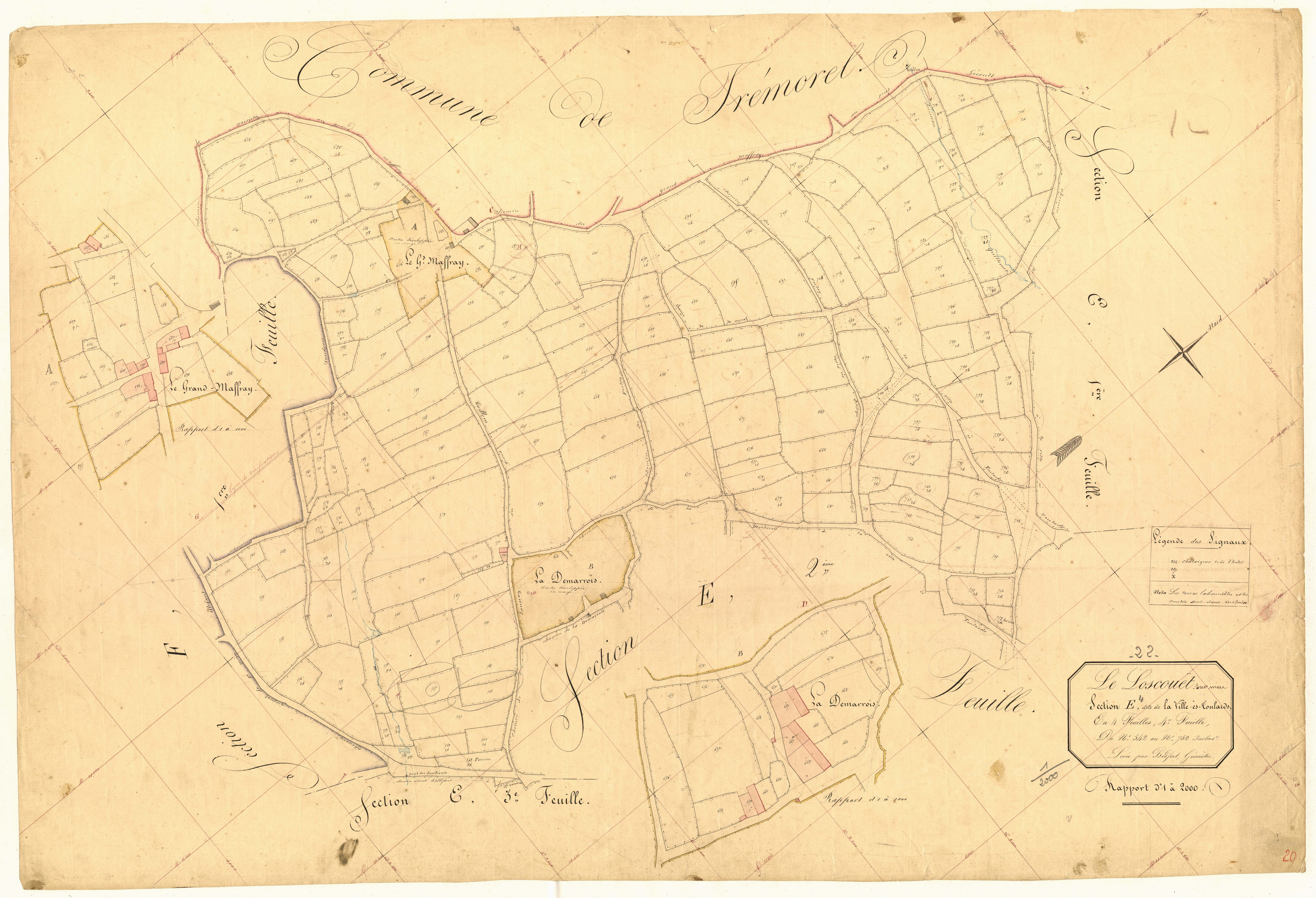 Loscouët-sur-Meu - Section E, 4e feuille