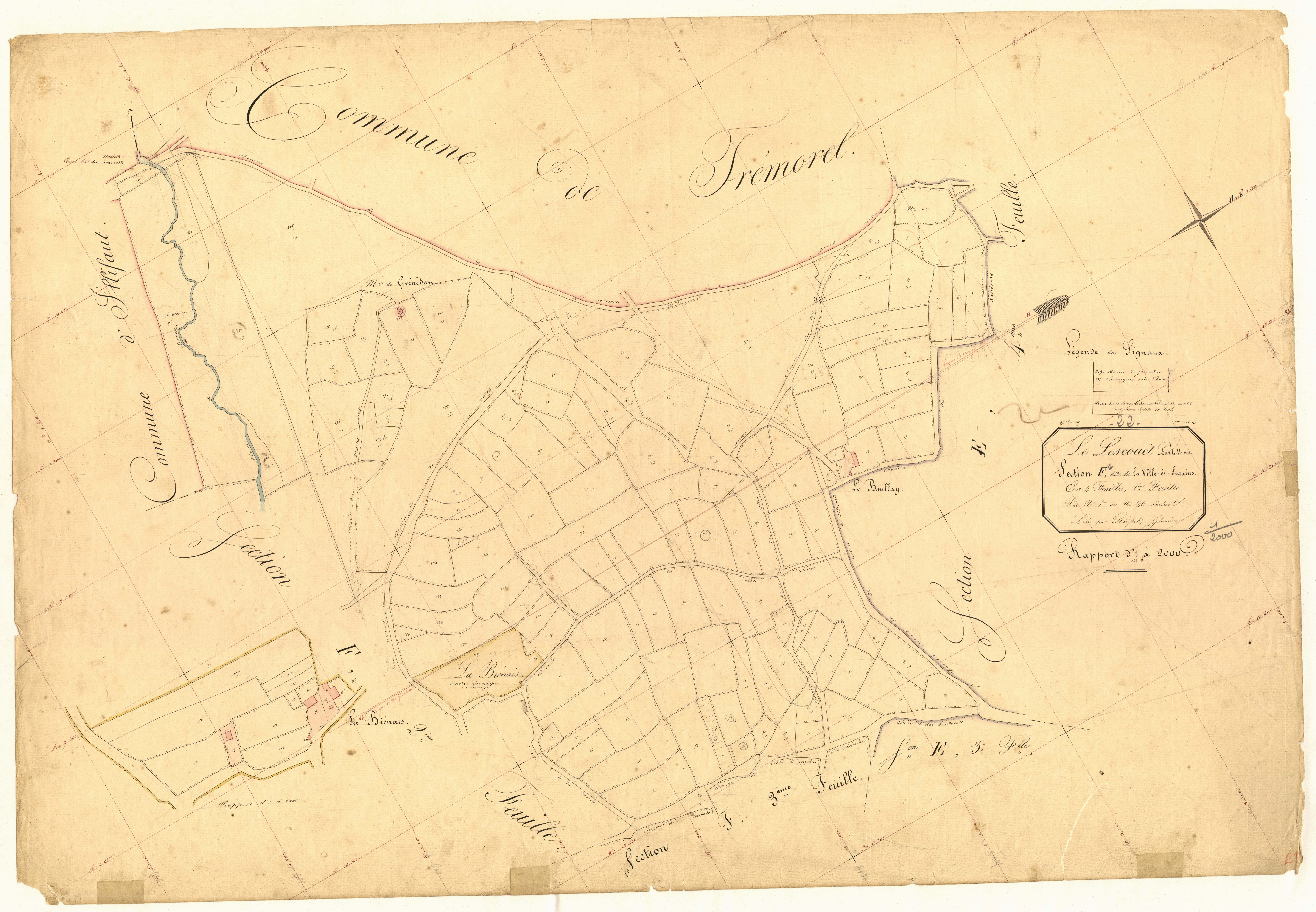 Loscouët-sur-Meu - Section F, 1re feuille